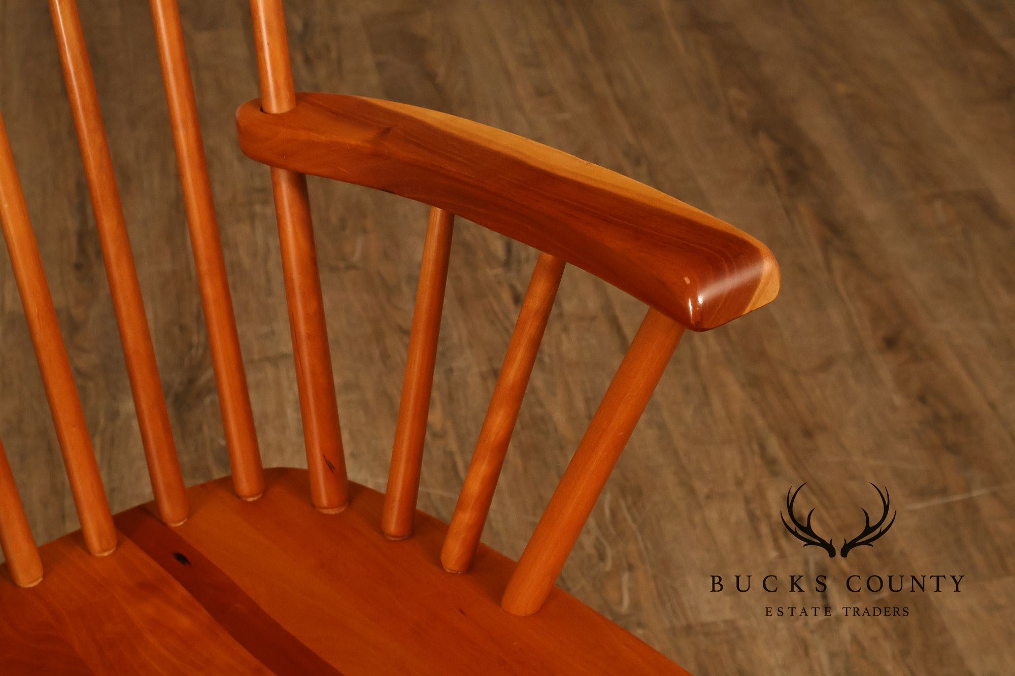 Pompanoosuc Mills Set Of Four Windsor Style Cherry Dining Chairs