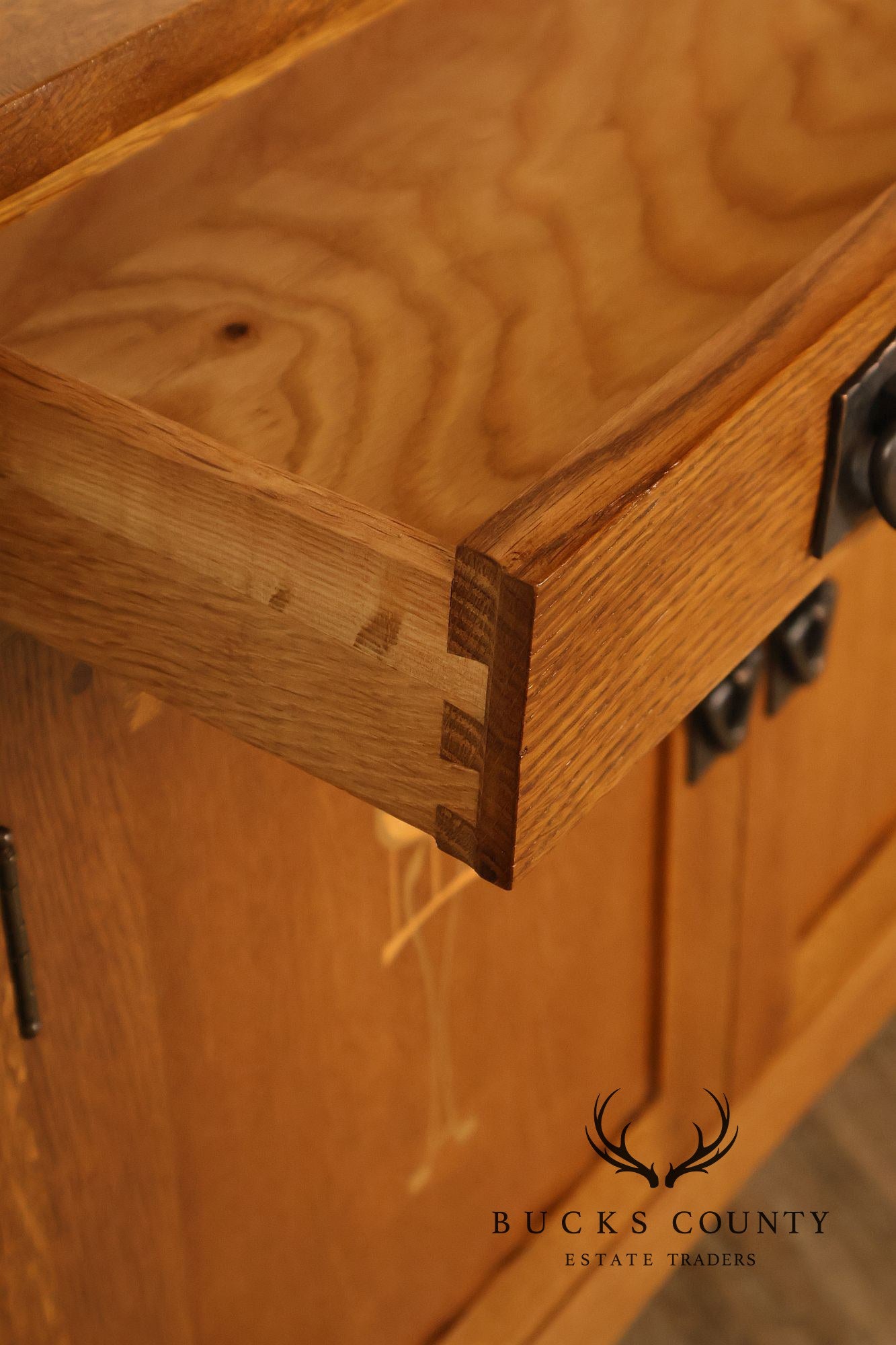 Stickley Mission Collection Harvey Ellis Inlay Oak Small Cabinet