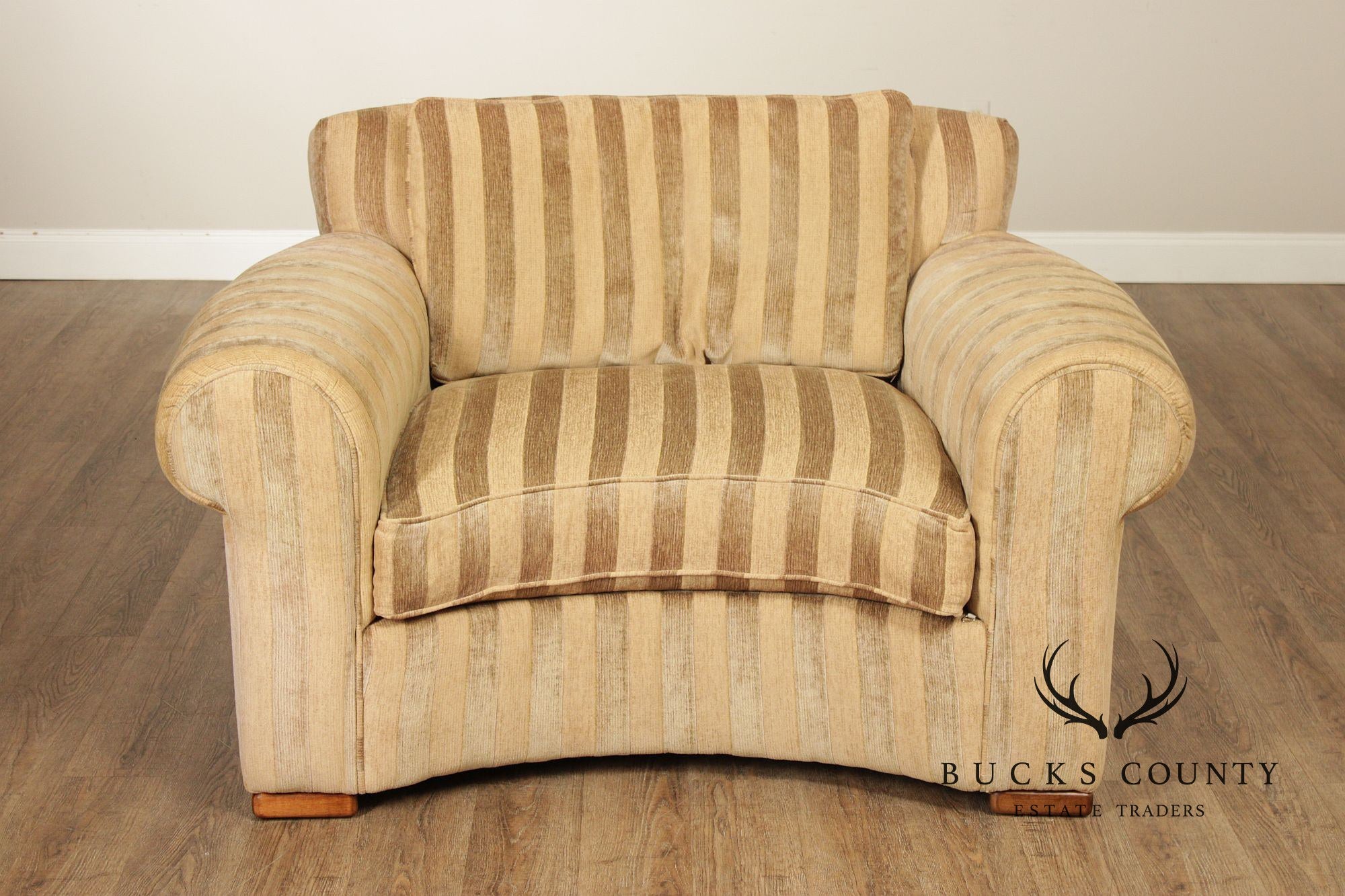 Lee Industries Custom Upholstered Large Striped Armchair