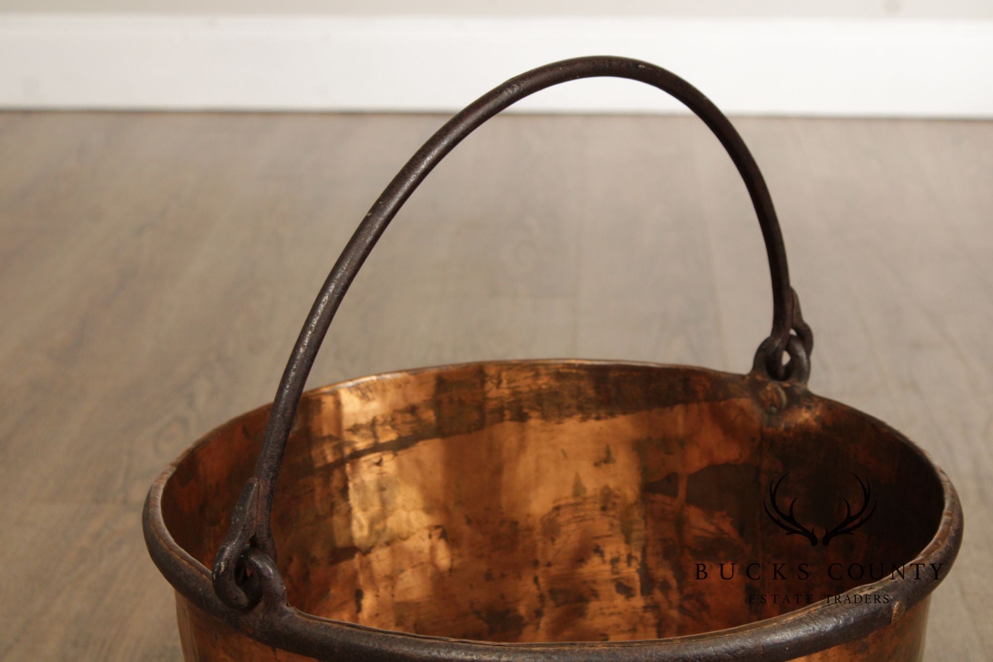 Antique Primitive Dovetailed Copper Kettle