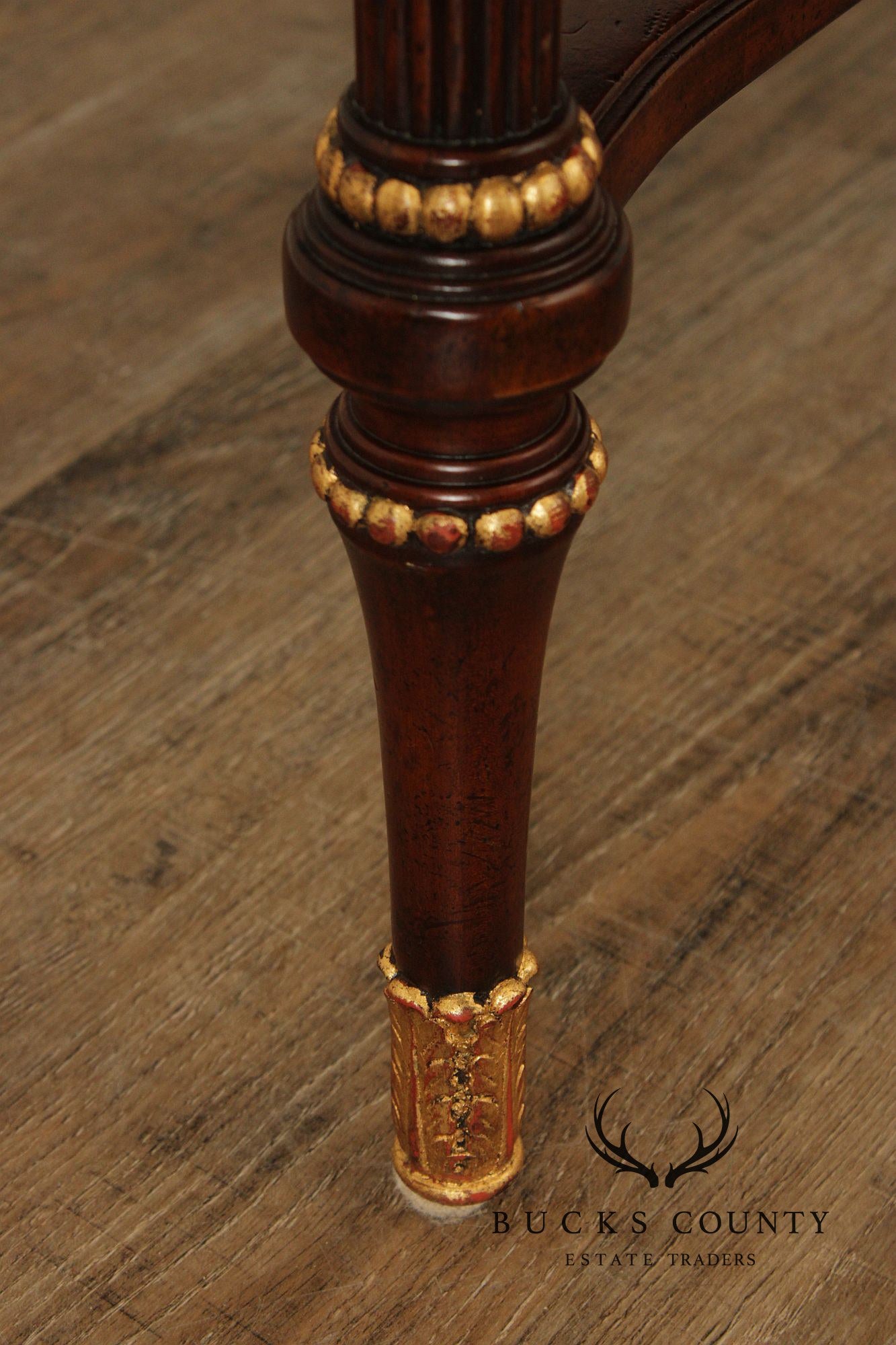 Maitland Smith Marble Top Mahogany Center Table