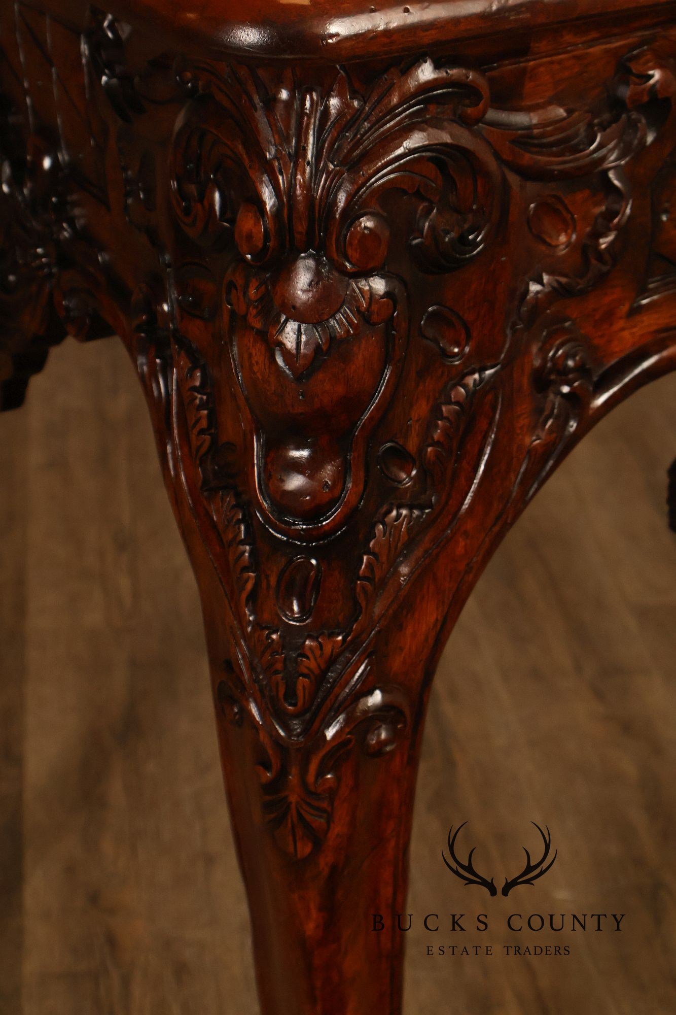 Henredon Carved Mahogany French Louis XV Style Console Table