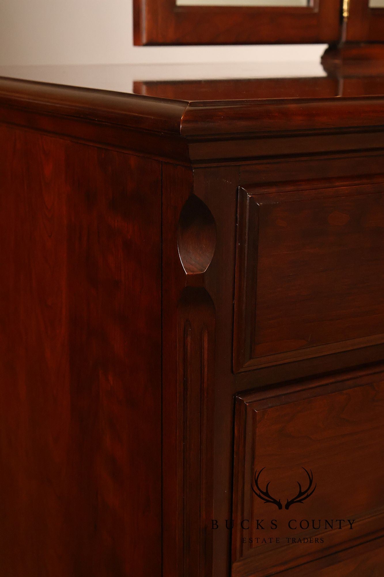 Pennsylvania House Chippendale Style Cherry Long Dresser with Mirror