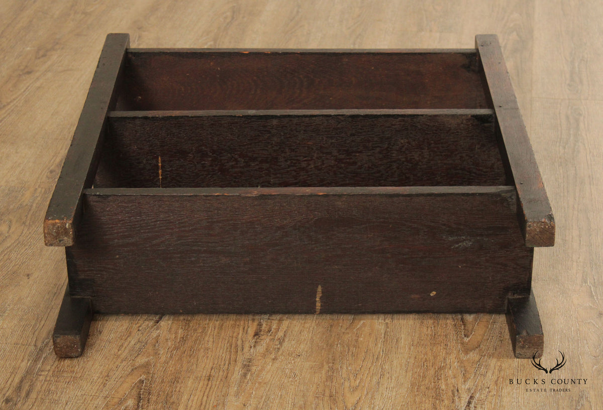 Arts & Crafts Oak Three Tier Open Magazine Stand