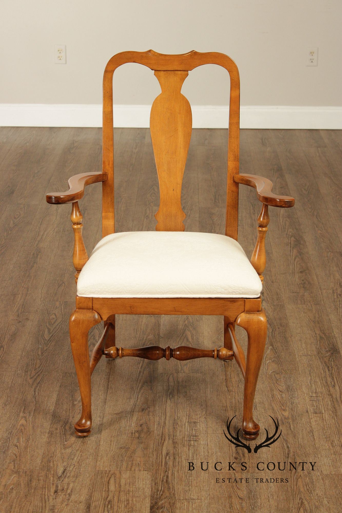 Ethan Allen 1776 Collection Set Of 6 Queen Anne Style Maple Dining Chairs