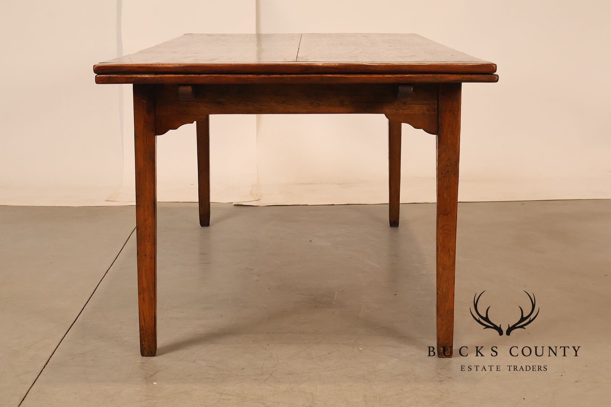 Antique Farmhouse Walnut Draw-Leaf Dining Table