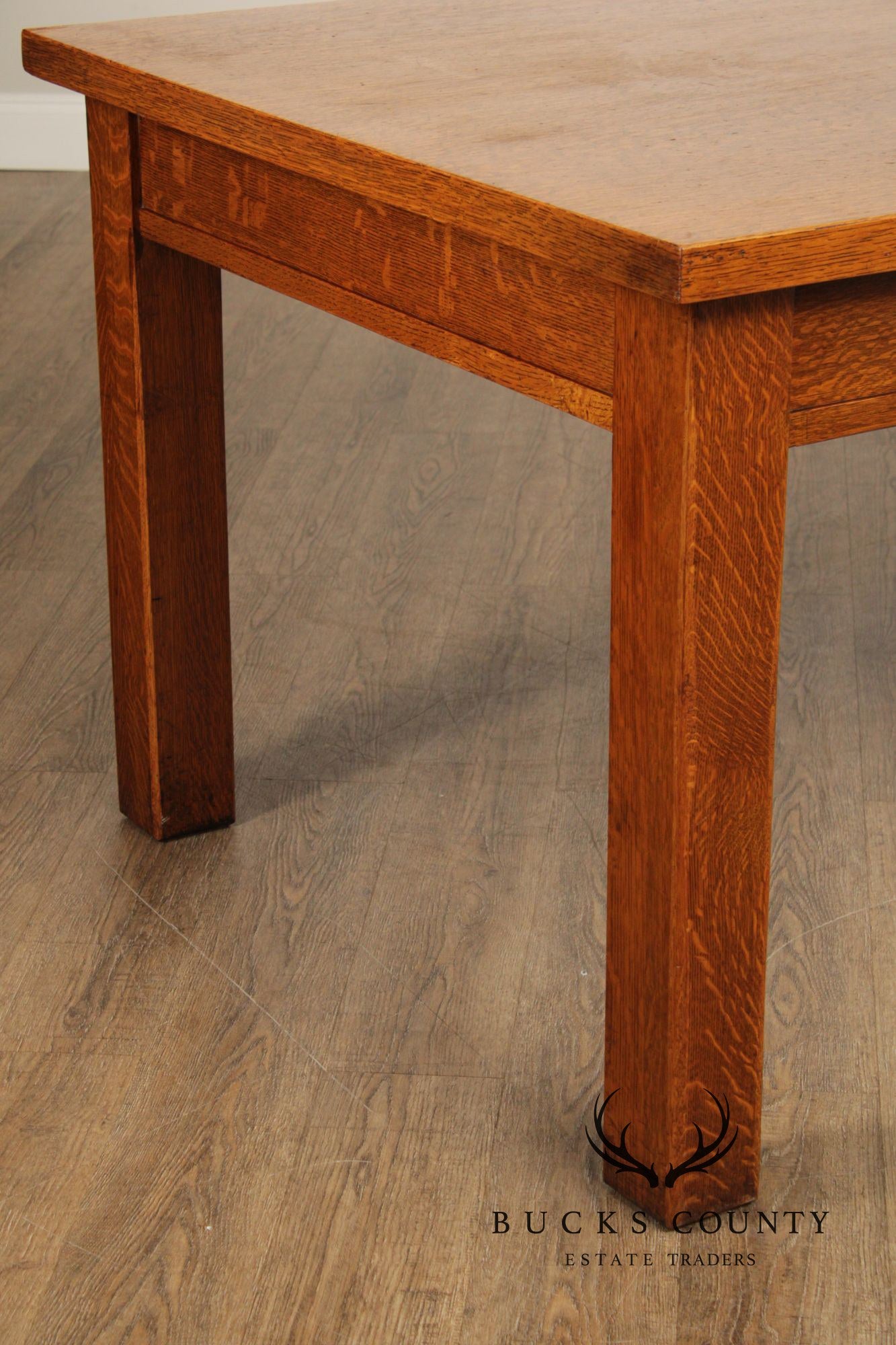 Stow & Davis Antique Mission Oak Dining Library Table