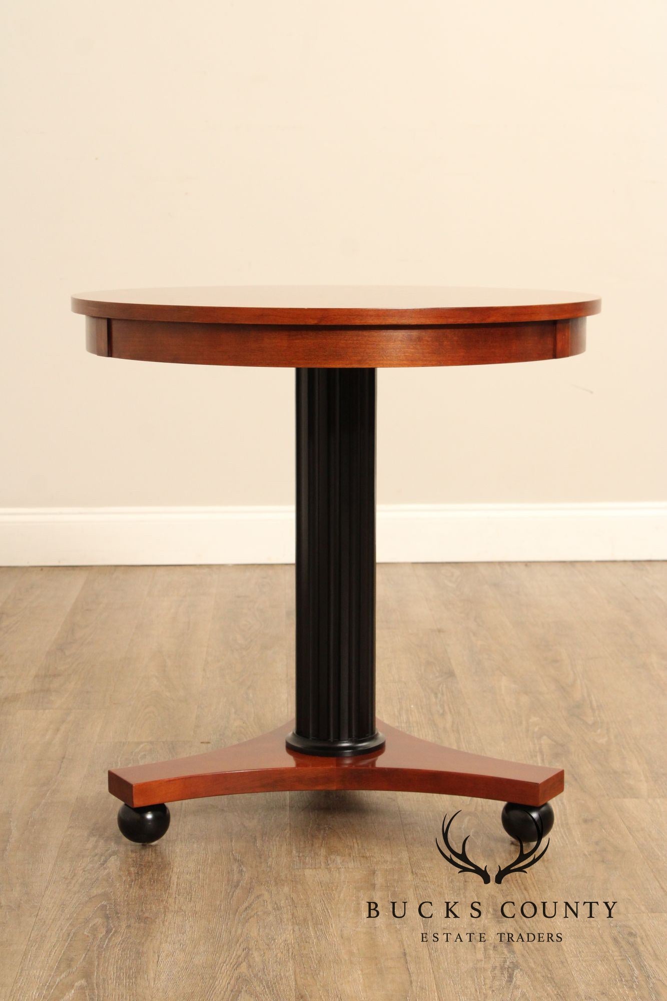Ethan Allen Medallion Collection Round Cherry Pedestal Side Table
