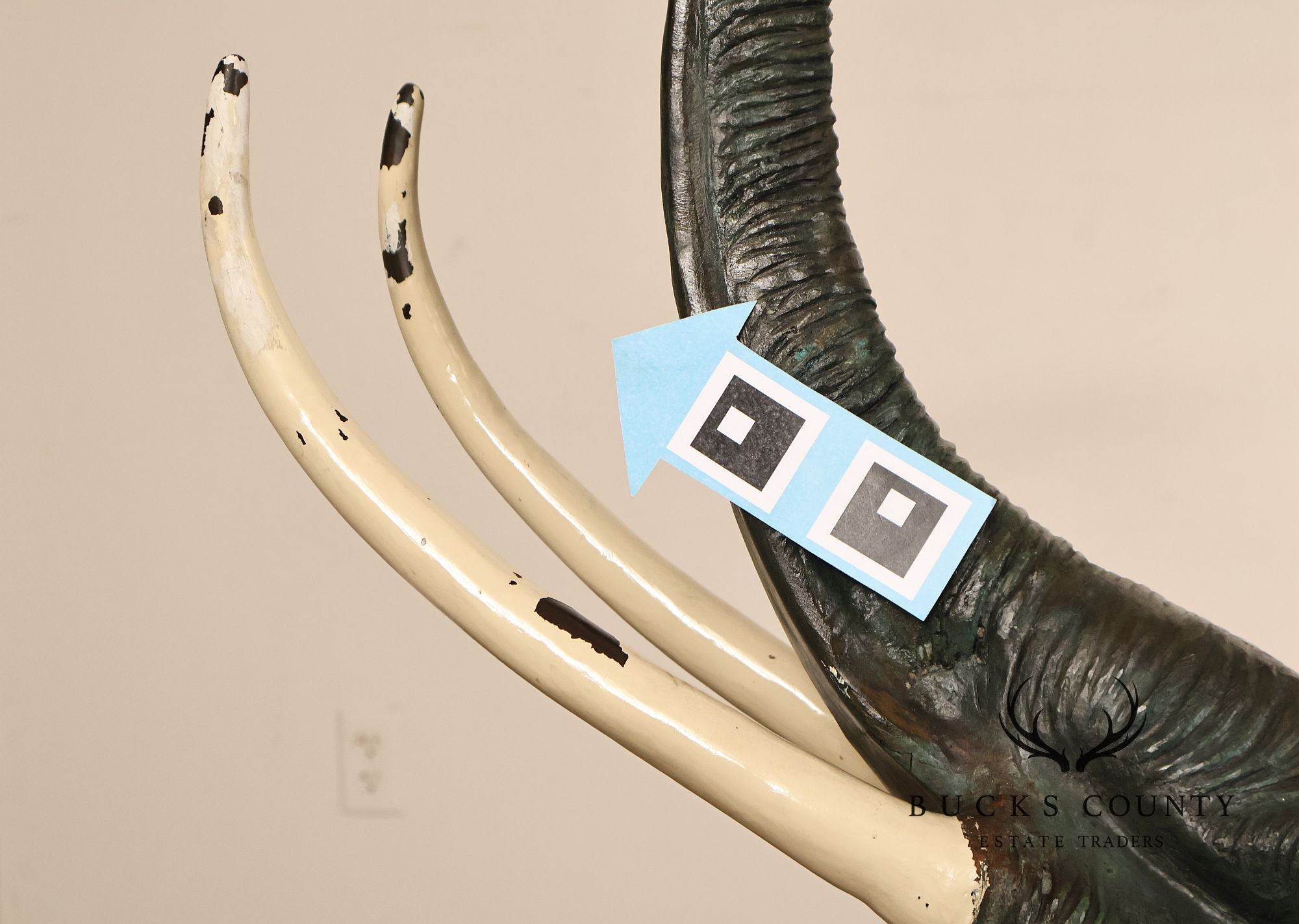 Monumental Patinated Bronze Elephant Statue
