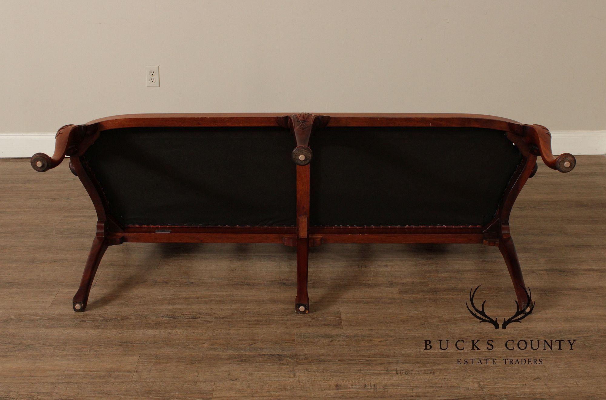 Georgian Furnishing Co. Queen Anne Style Mahogany Triple Back Settee