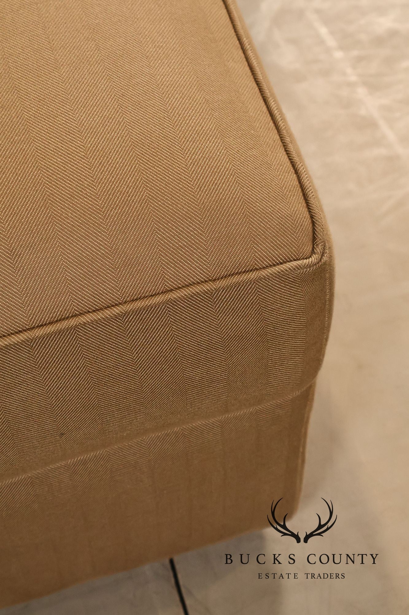 Ethan Allen Upholstered Custom Sectional Sofa With Chaise