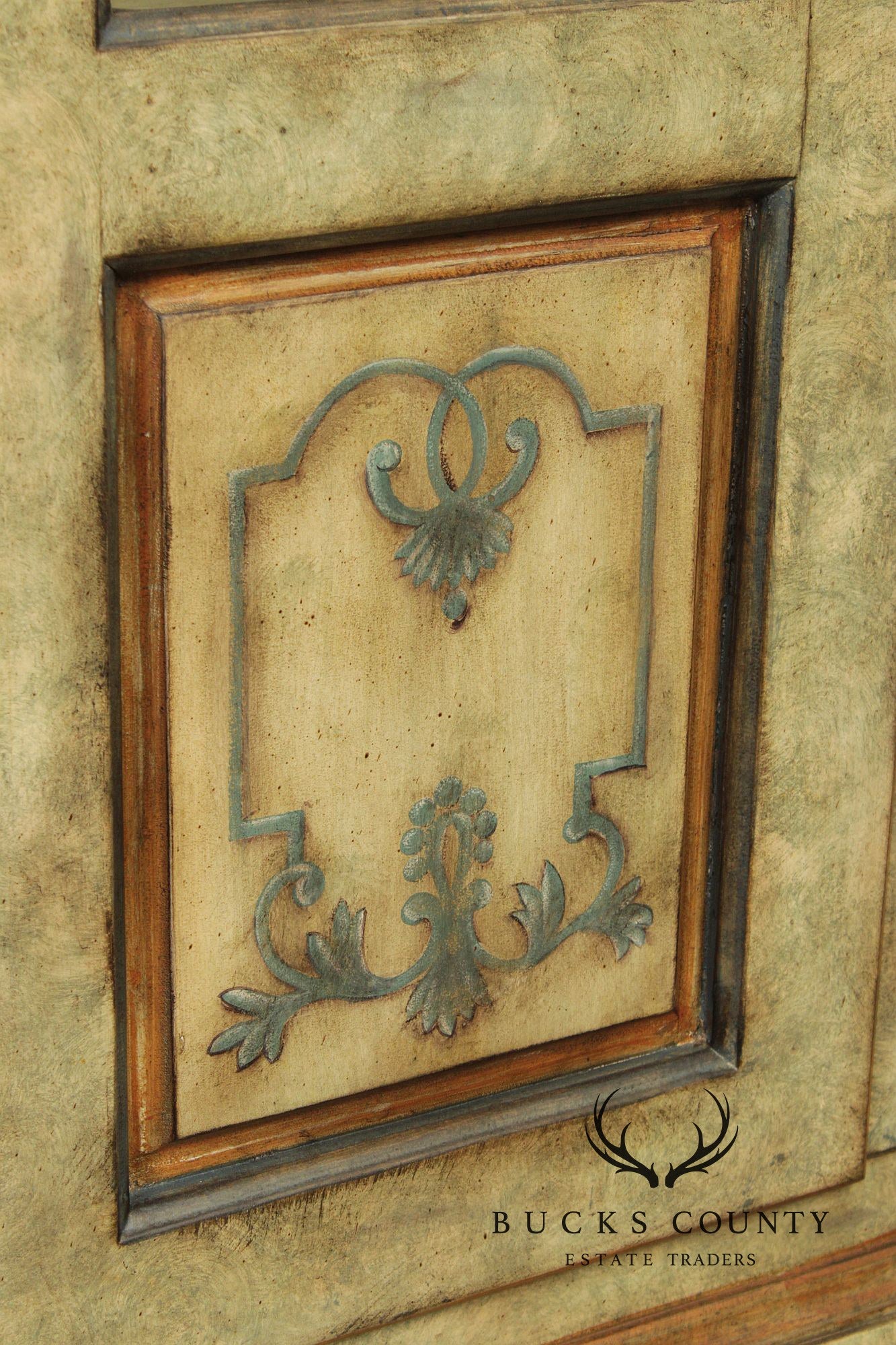 Tuscan Style Painted Two-Door Bookcase China Cabinet