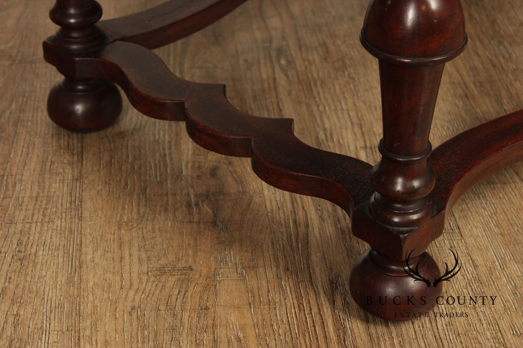 William & Mary Style Antique Carved Mahogany Bench