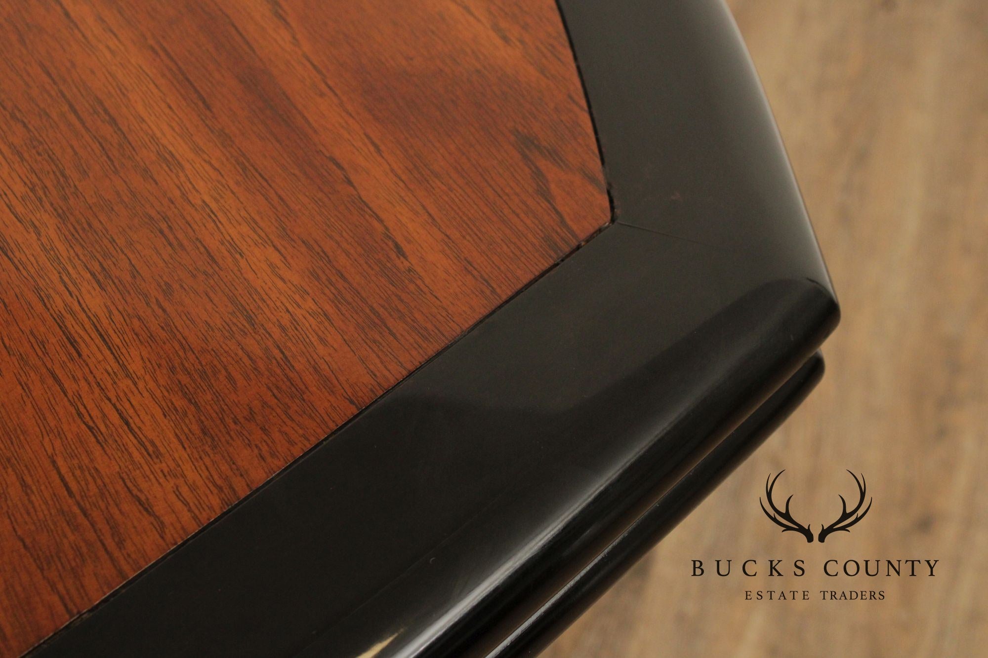 Century Furniture Expandable Modern Two Toned Ebonized Dining Table