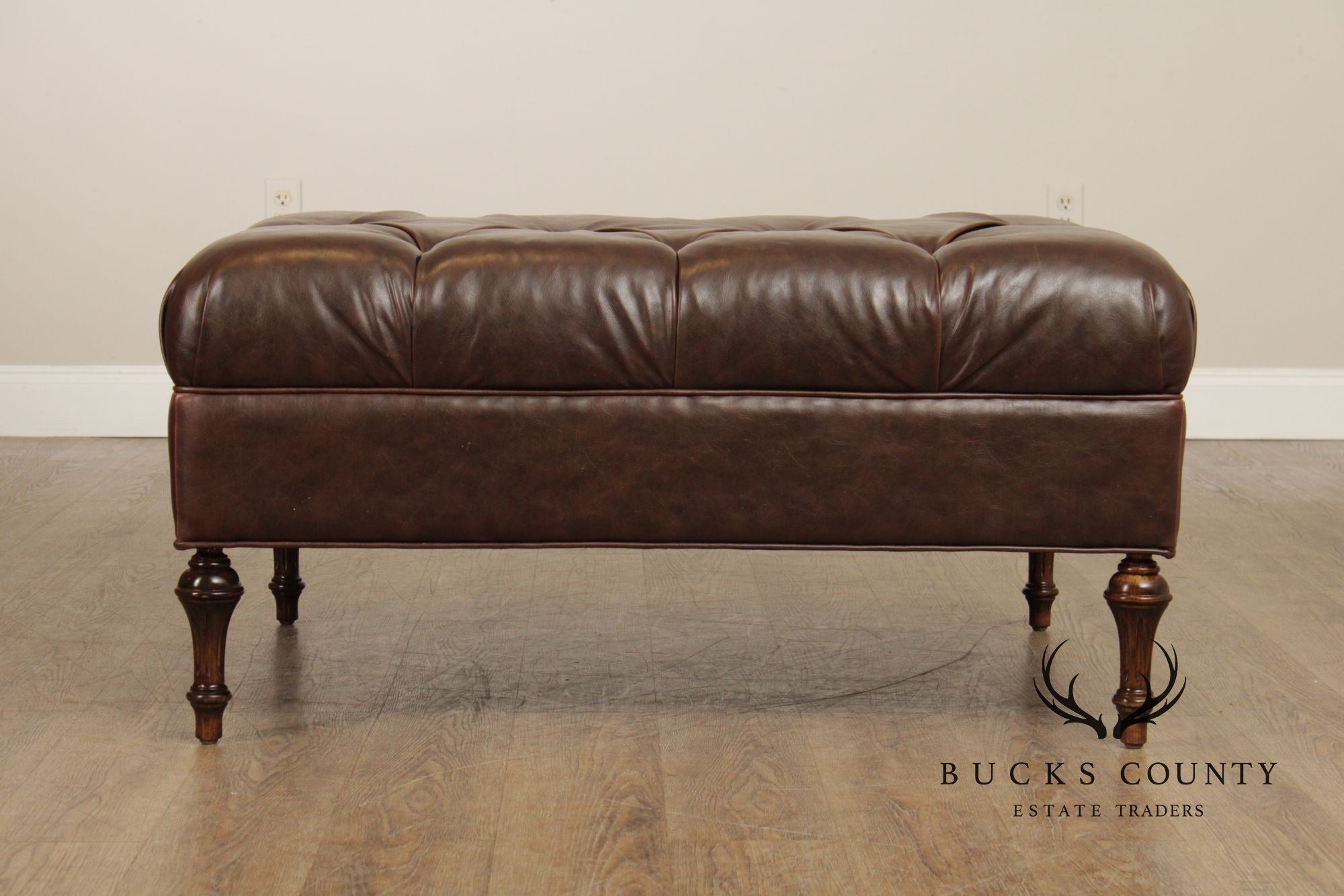 English Traditional Style Tufted Ottoman
