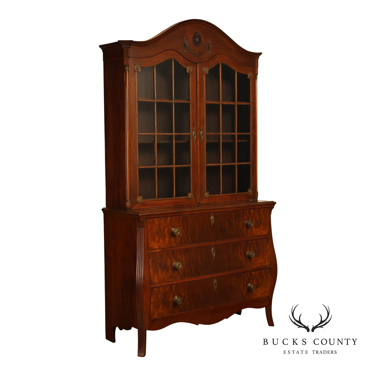 Federal Style Mahogany Secretary Bookcase With Drop Front Desk