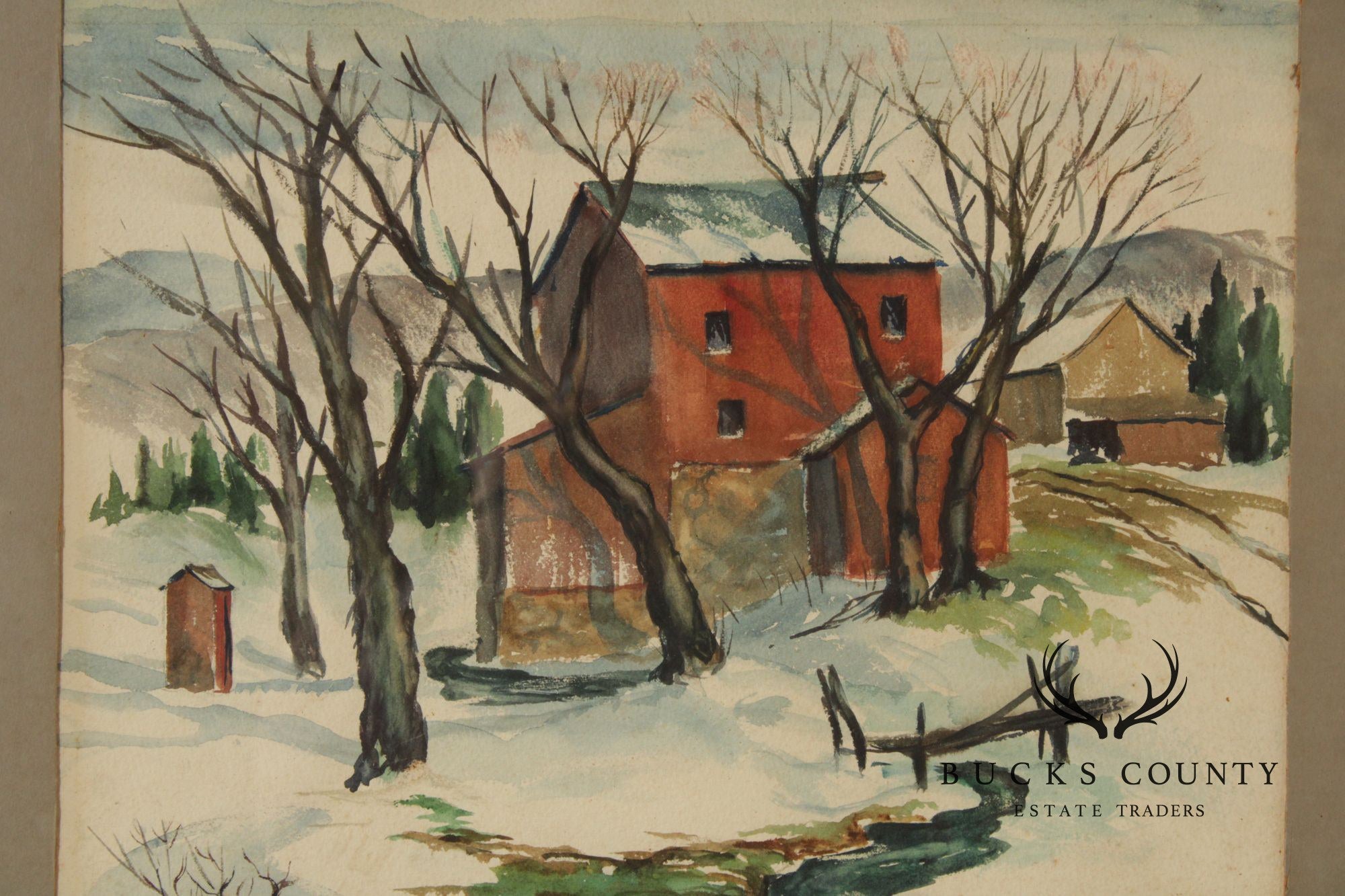 Deane Uptegrove Watercolor Painting, 'Early Spring in Sussex'