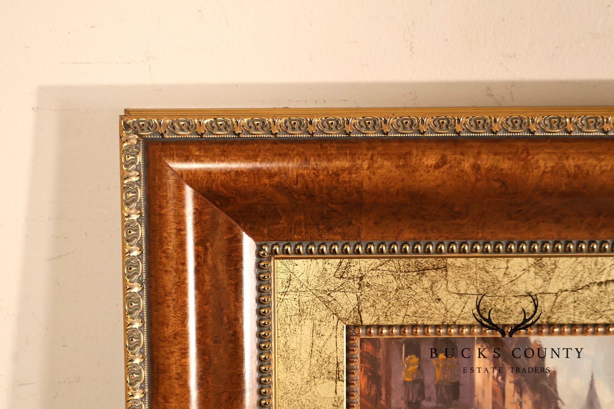E. Payes Framed Parisian Street Scene Oil Painting