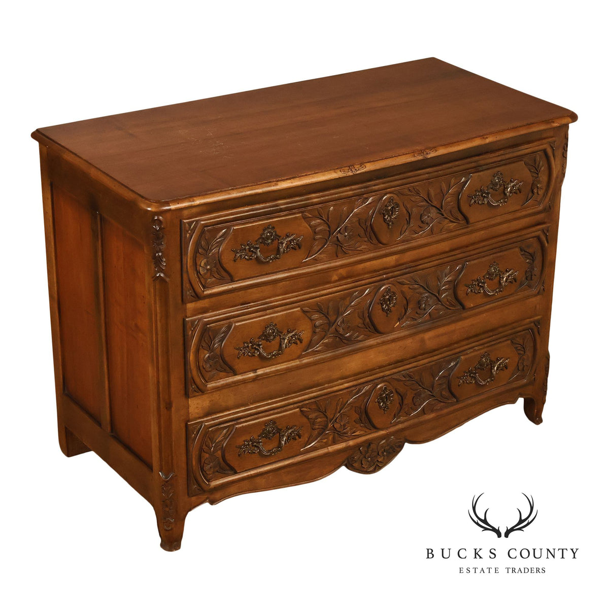 Rustic Italian Style Floral Carved Chest