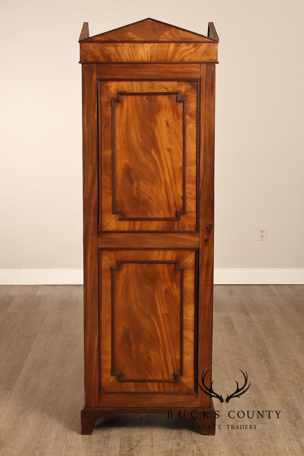 Antique Georgian Style Pair Of Single Door Wardrobe Armoires