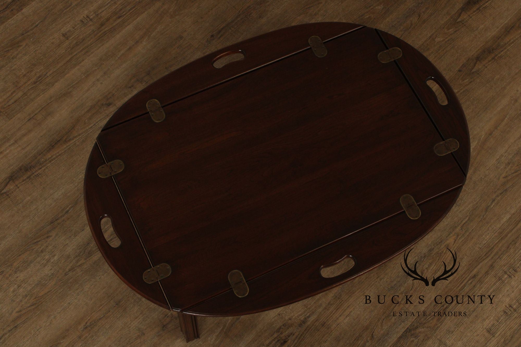 Ethan Allen Georgian Court Collection Chippendale Style Cherry Butler's Tray Coffee Table