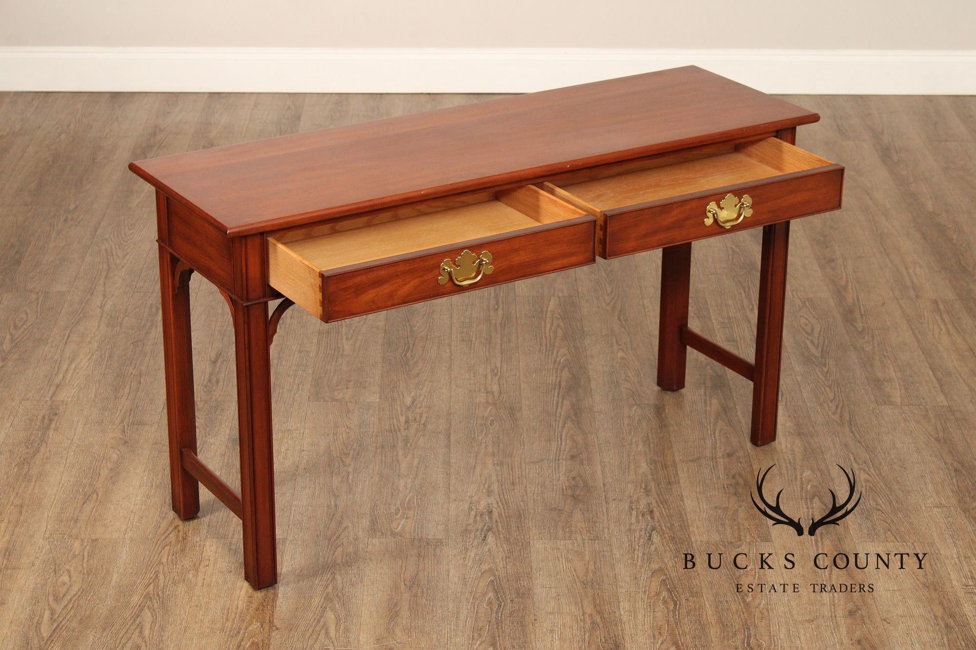 Henkel Harris Chippendale Style Cherry Console Table