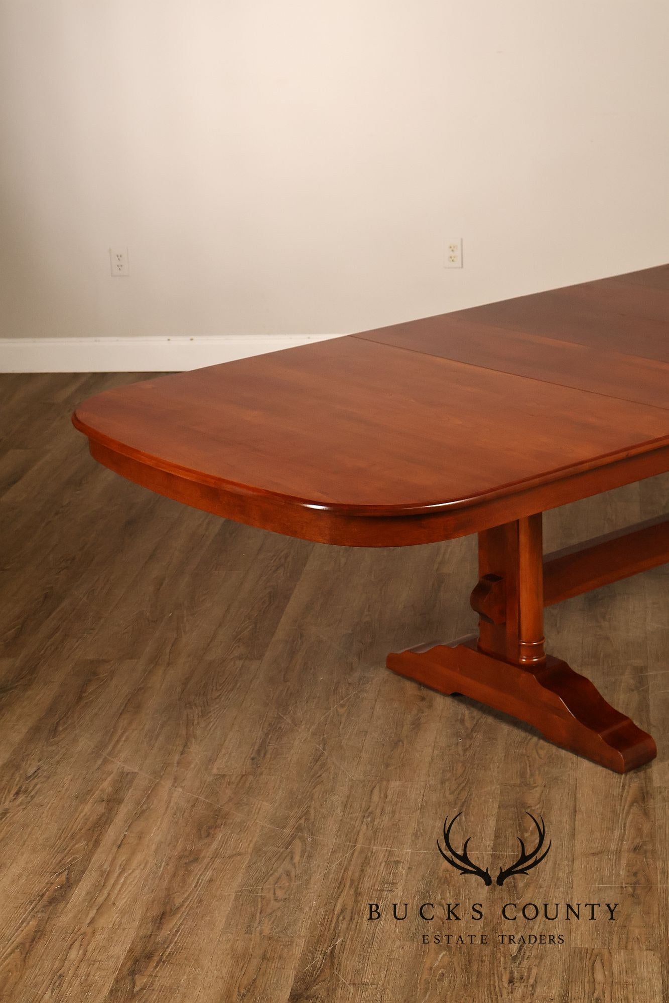 Richardson Brothers Solid Cherry Trestle Dining Table With Four Leaves