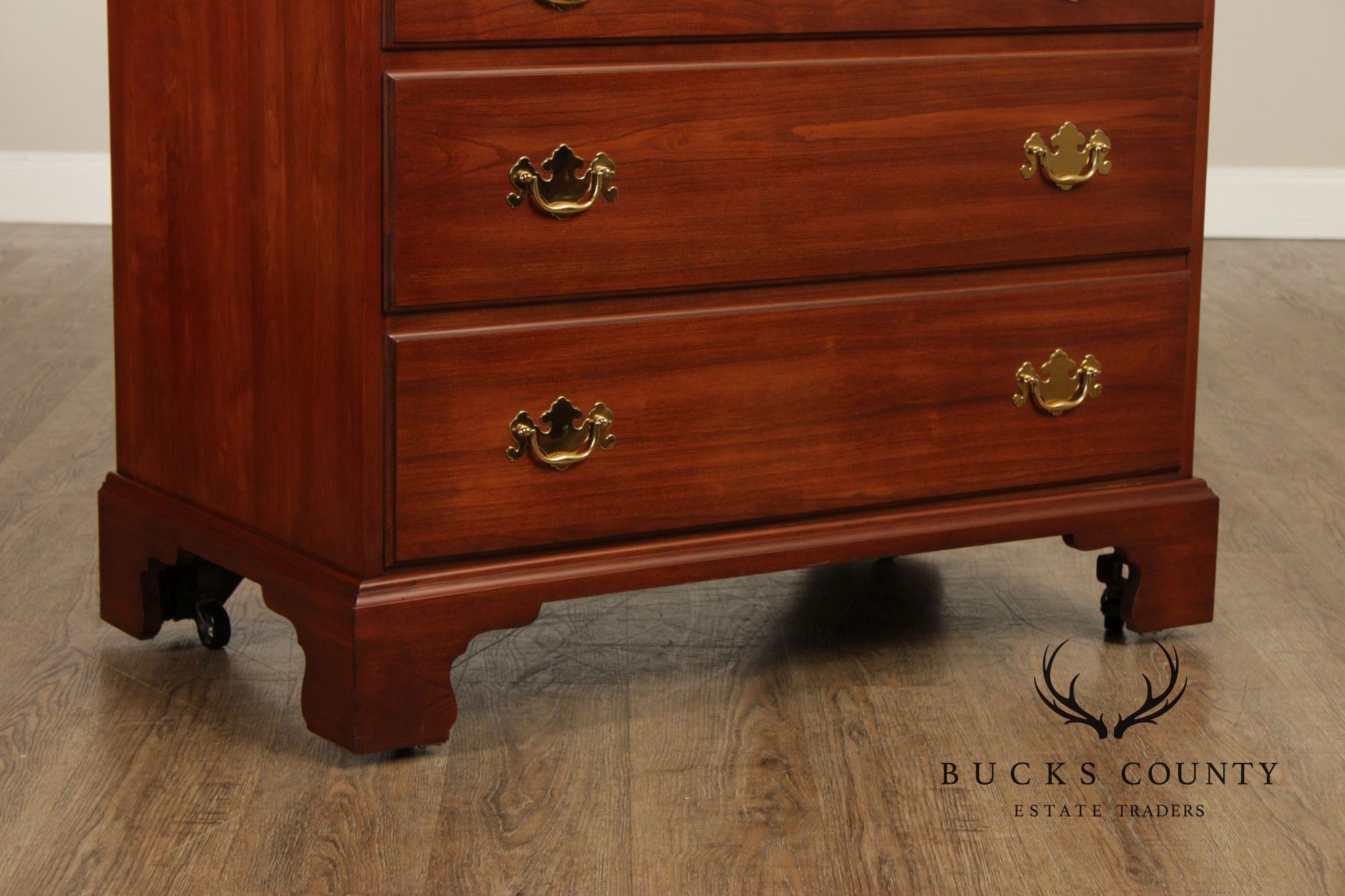 Henkel Harris Chippendale Style Cherry Tall Chest