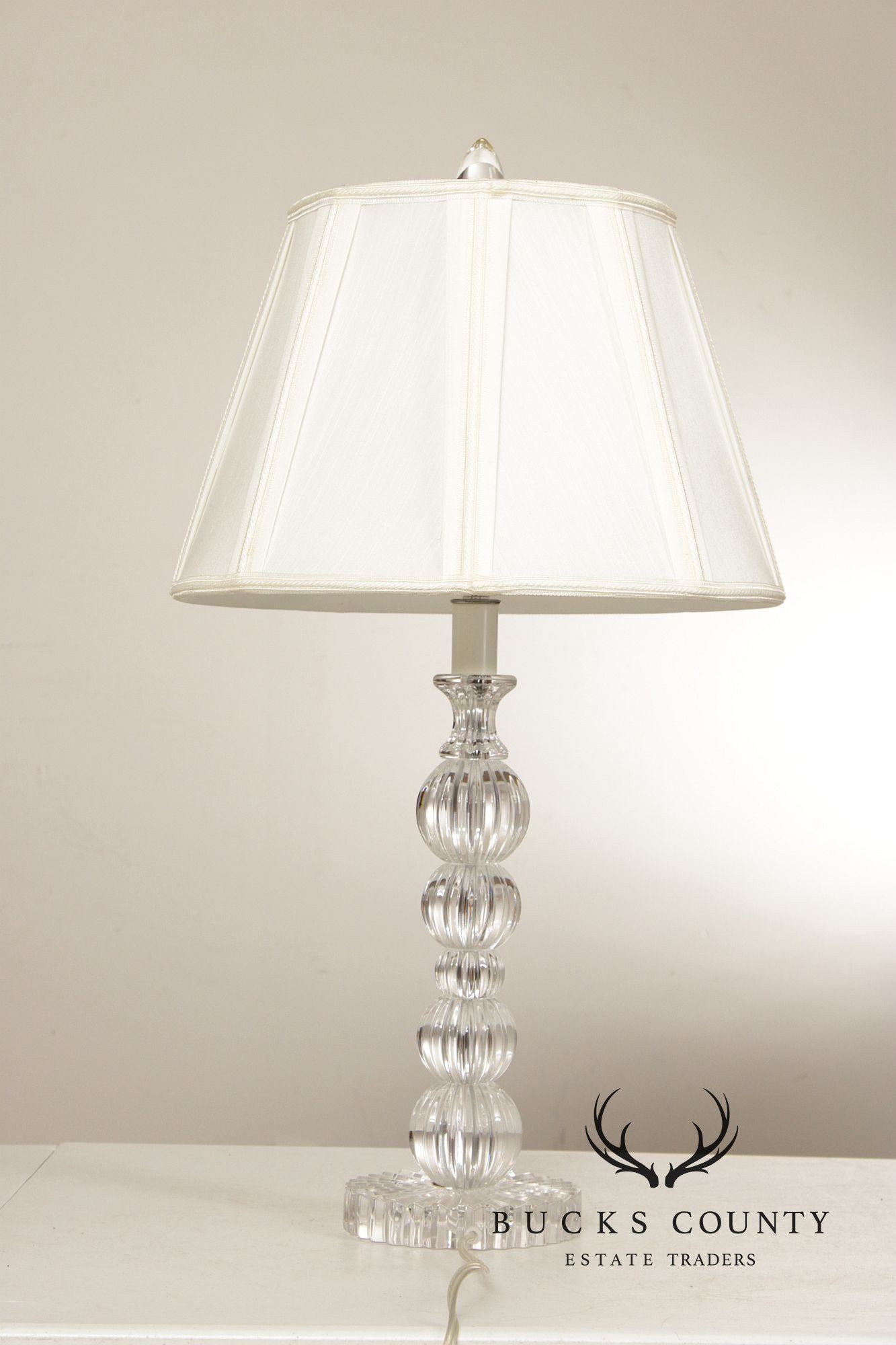 Bradburn Gallery Contemporary Pair of Glass and Lucite Table Lamps