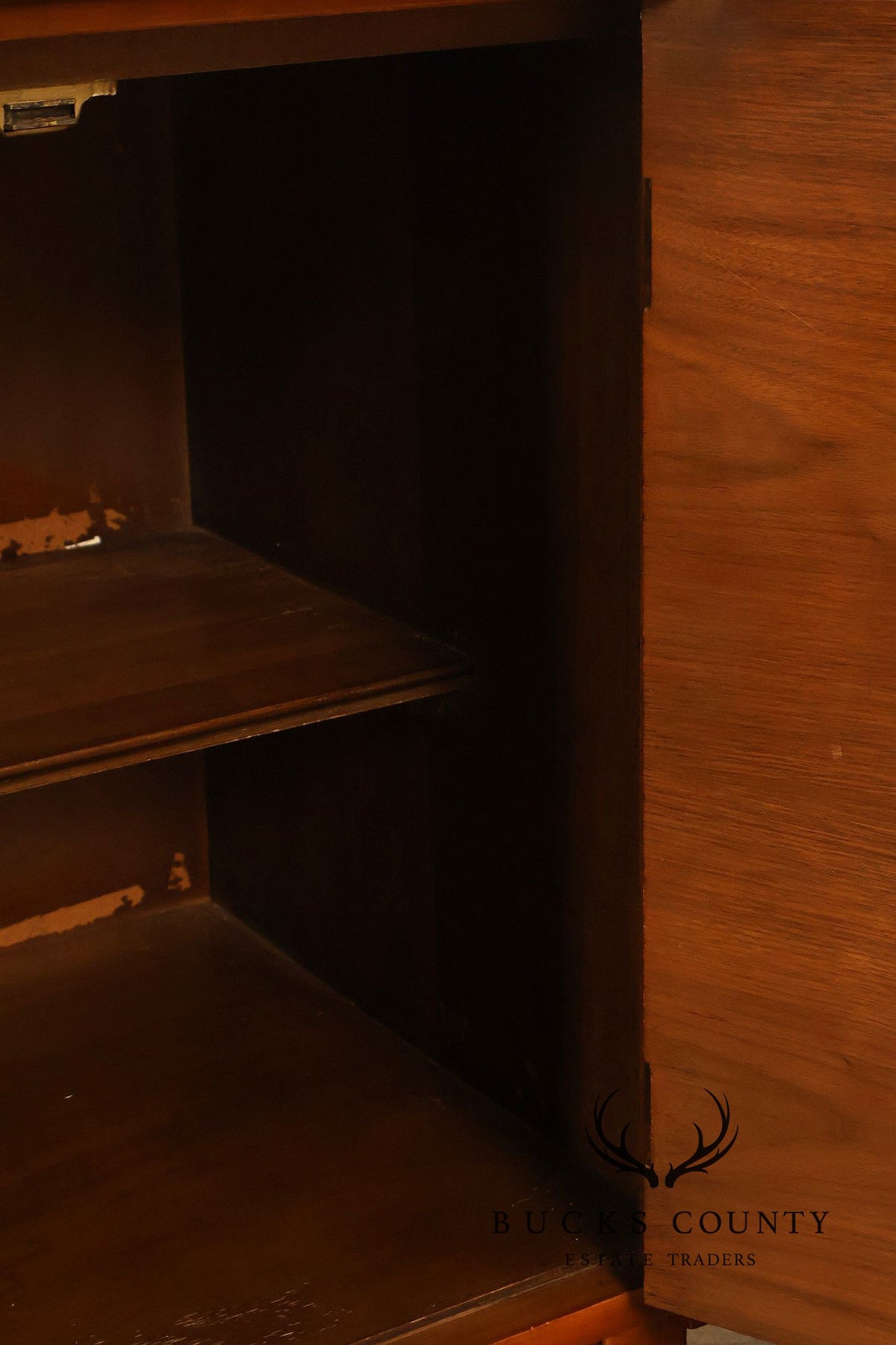 Mid-Century Modern Walnut Bentwood Sculpted Handle Sideboard
