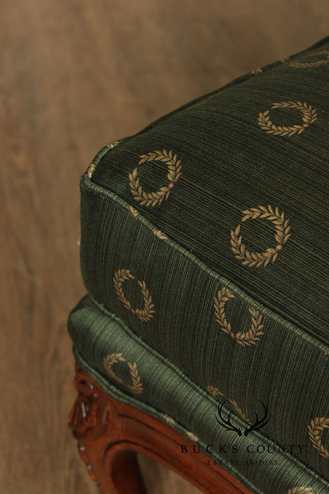 Sherrill Furniture Rococo Style Carved Ottoman