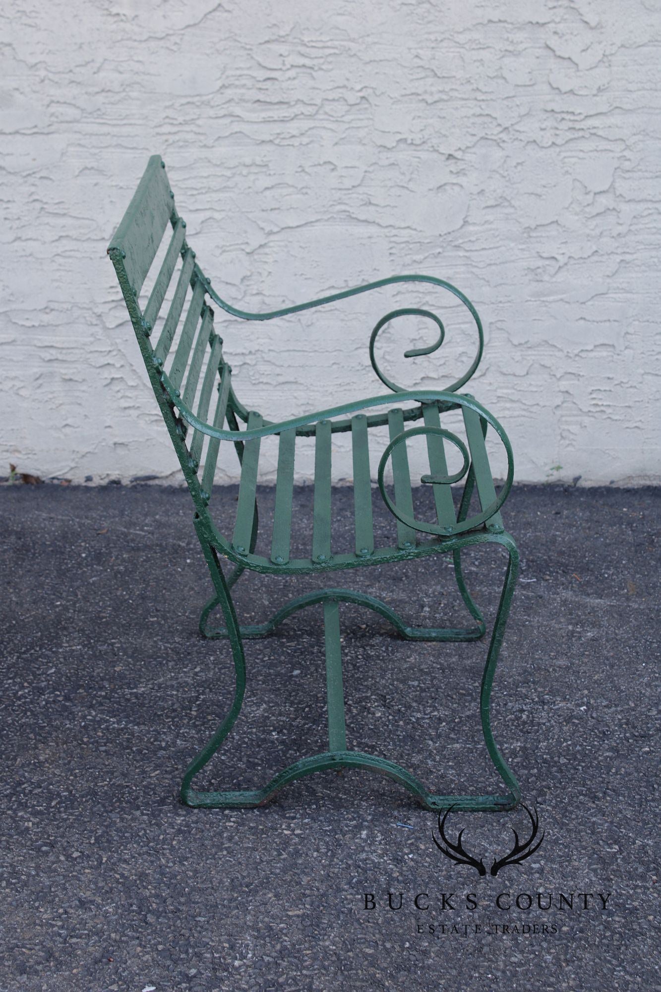 Antique Pair of Wrought Iron Outdoor Garden Armchairs