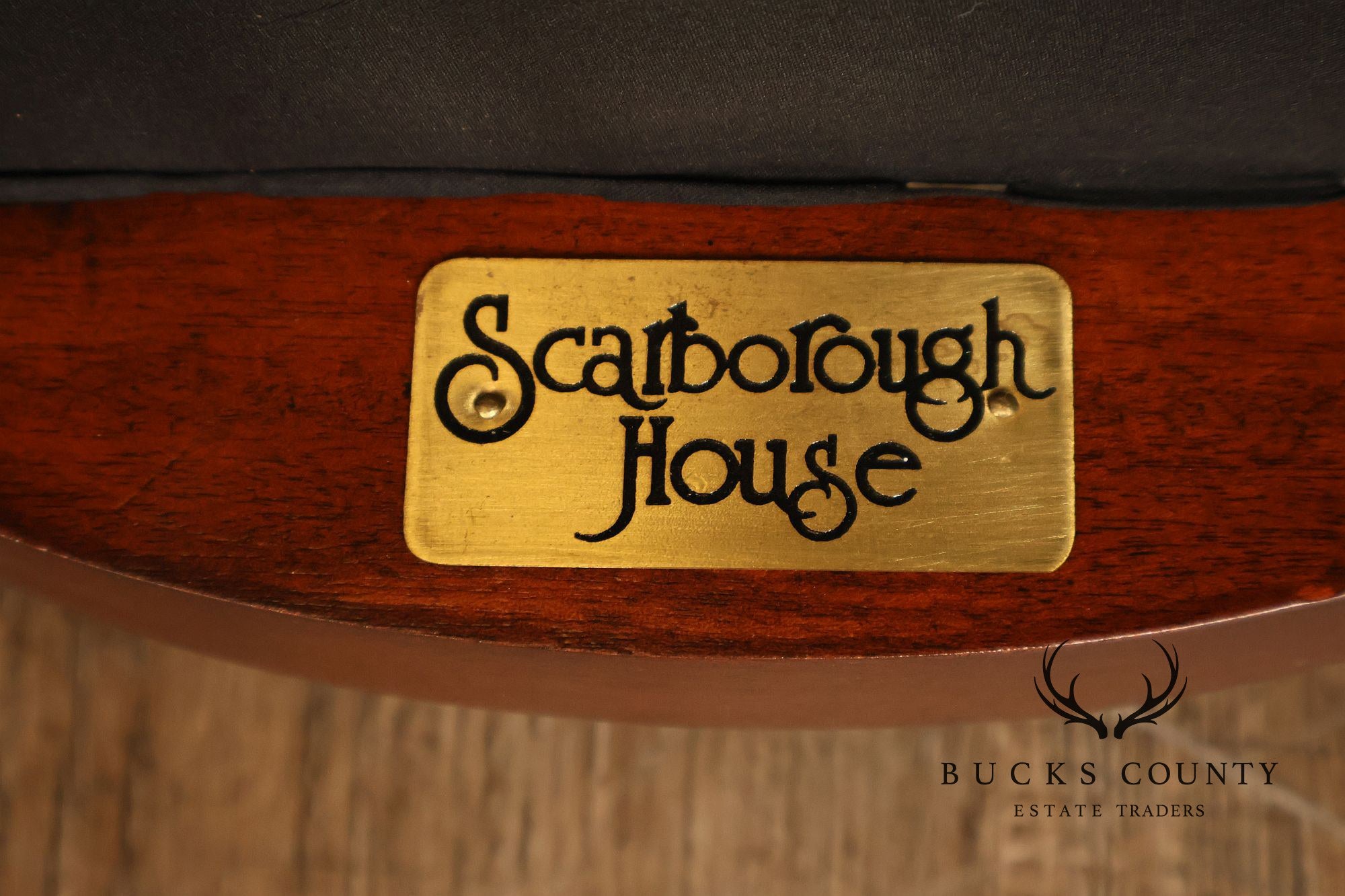 Scarborough House Pair Of French Rococo Style Gilt Mahogany Leather Upholstered Armchairs