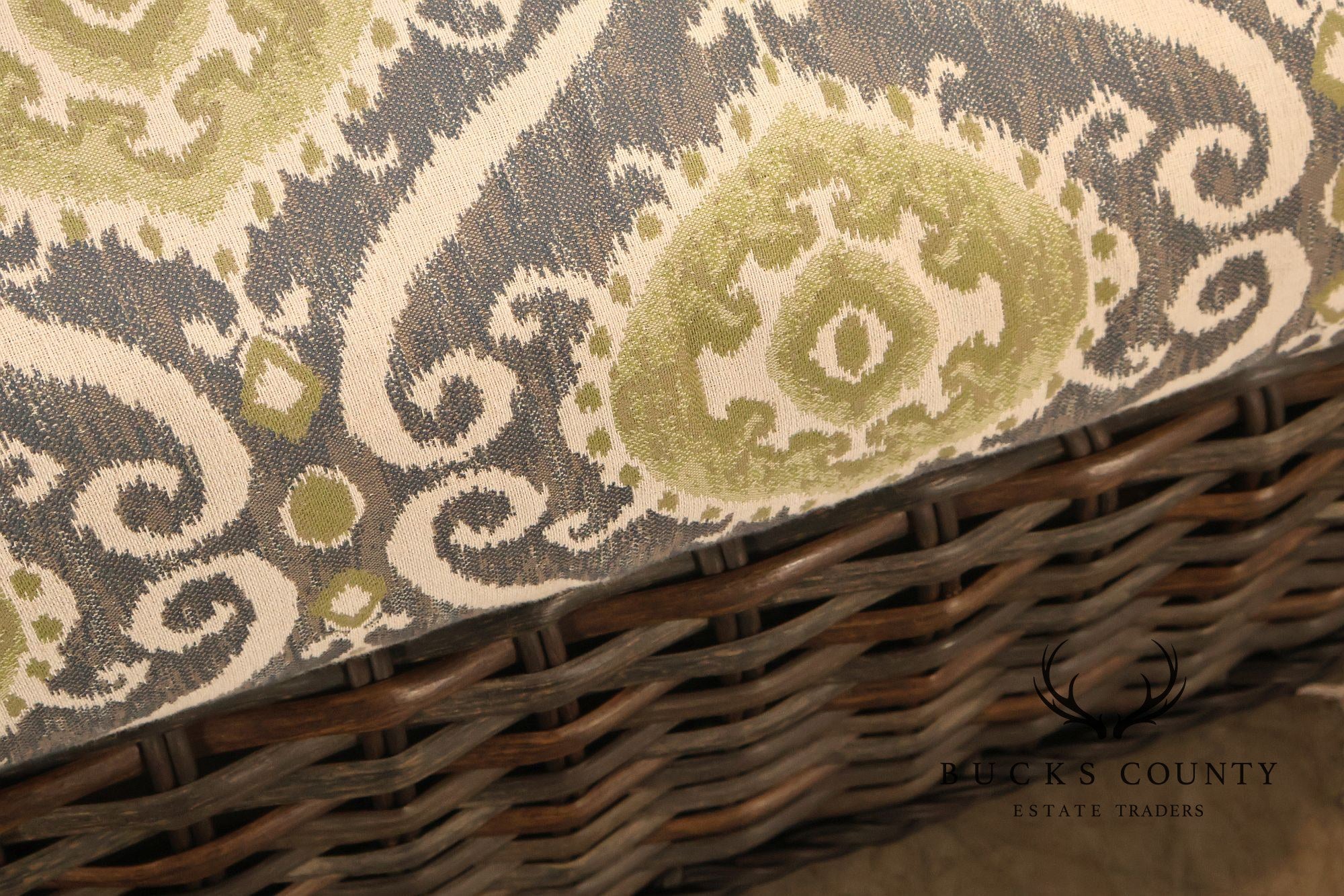 Lane Venture Woven Wicker Outdoor Sofa With Patterned Cushions