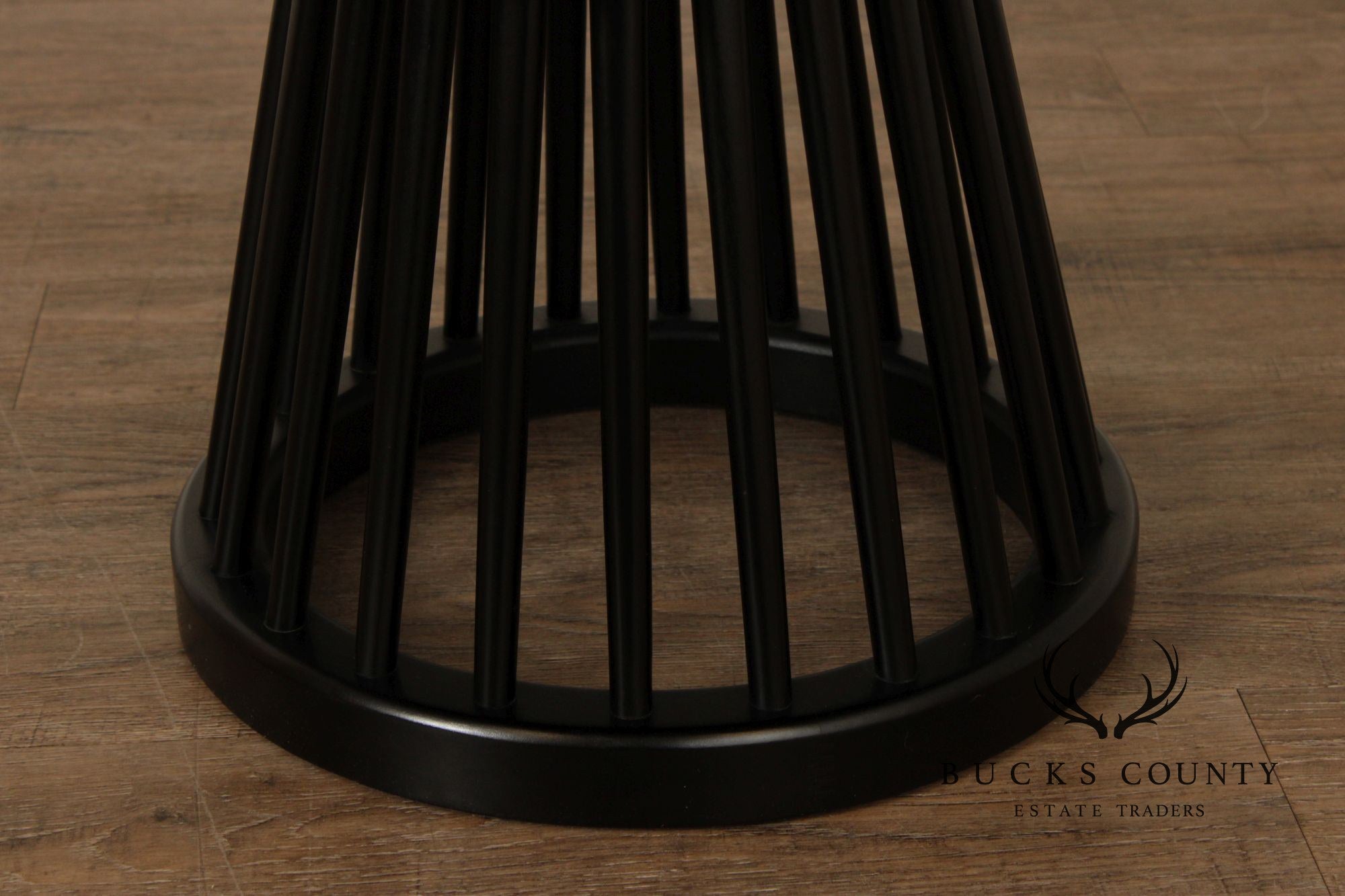 Tom Dixon Modern 'Fan' Oak Round Black Coffee Table