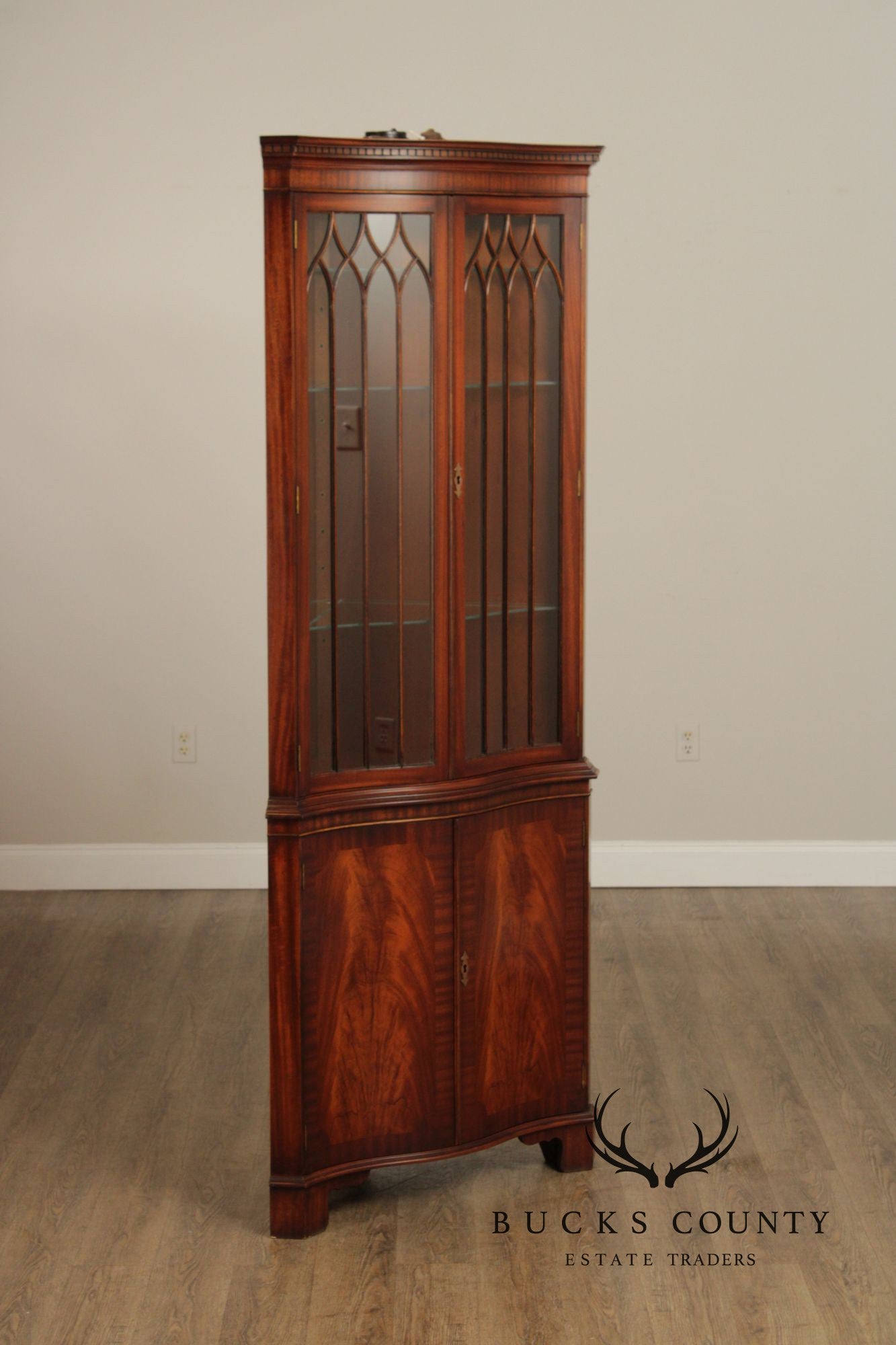 Bevan Funnell Georgian Style Mahogany Corner Cabinet