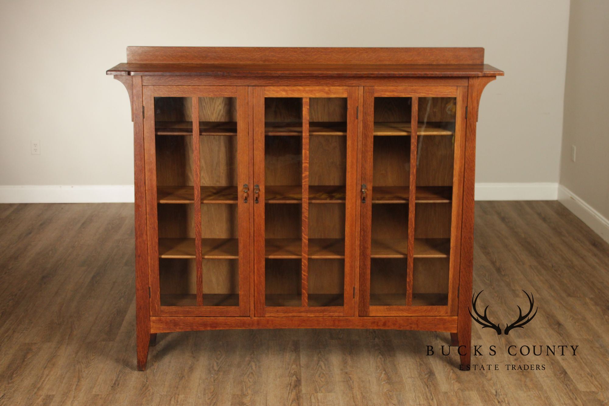Limbert Antique Mission Oak Three Door Bookcase