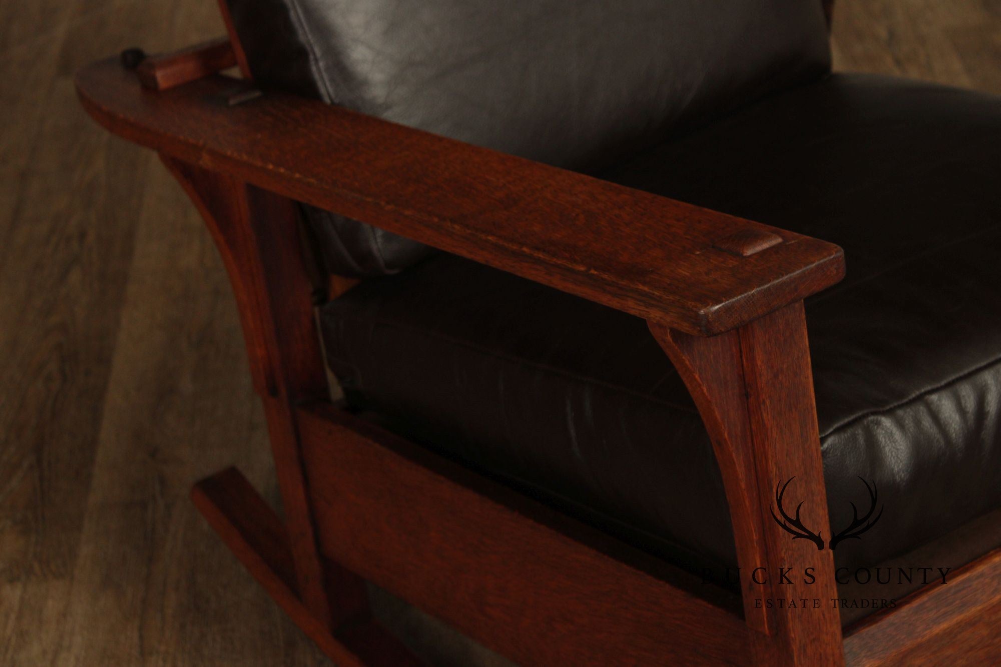 Antique L. & J.G. Stickley Mission Oak Morris Rocker