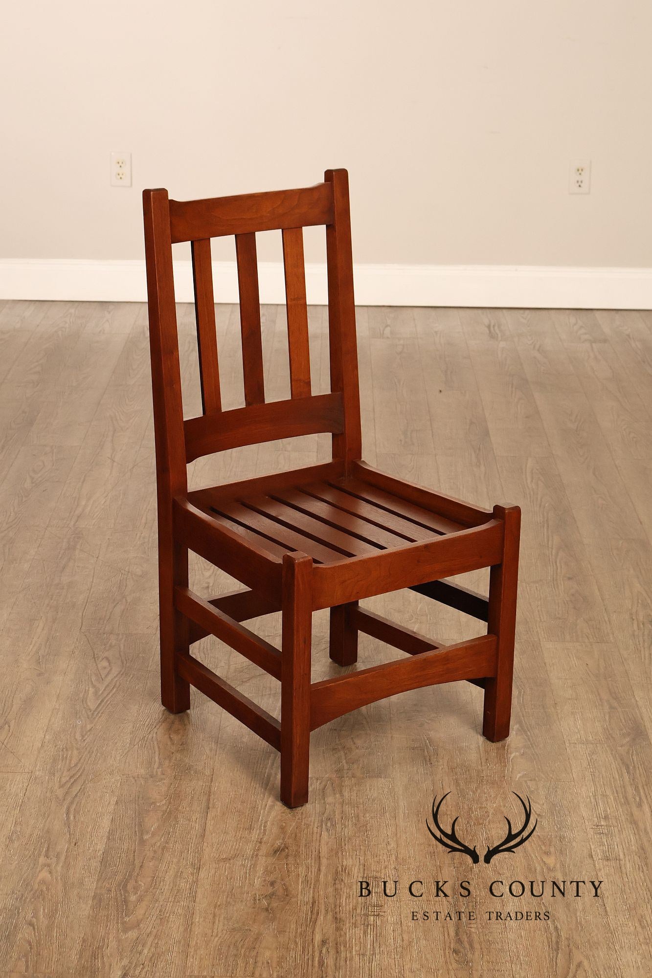 Mission Style Oak And Leather Dining Chairs