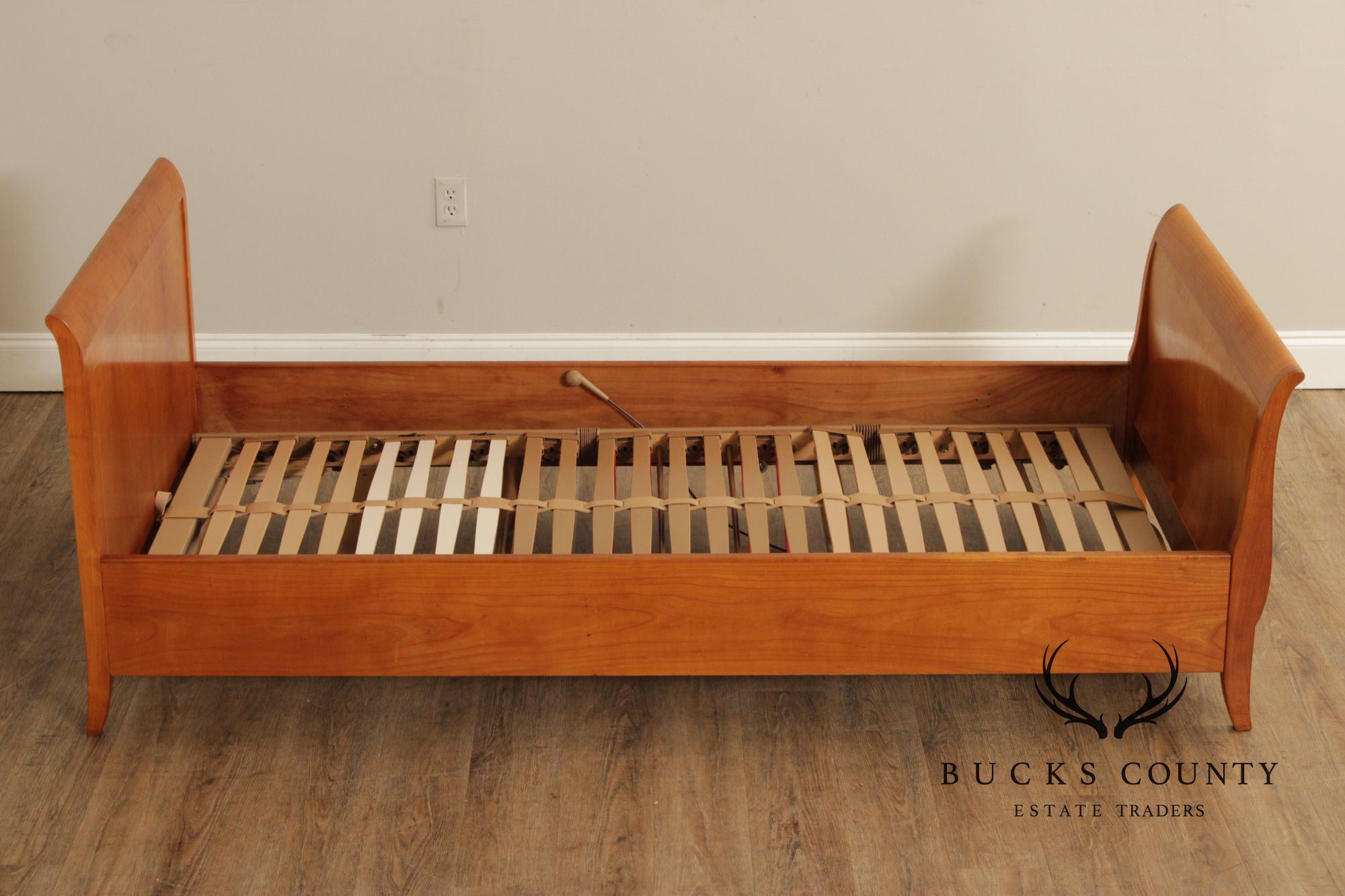 Vintage Pair of Cherry Twin Sleigh Beds