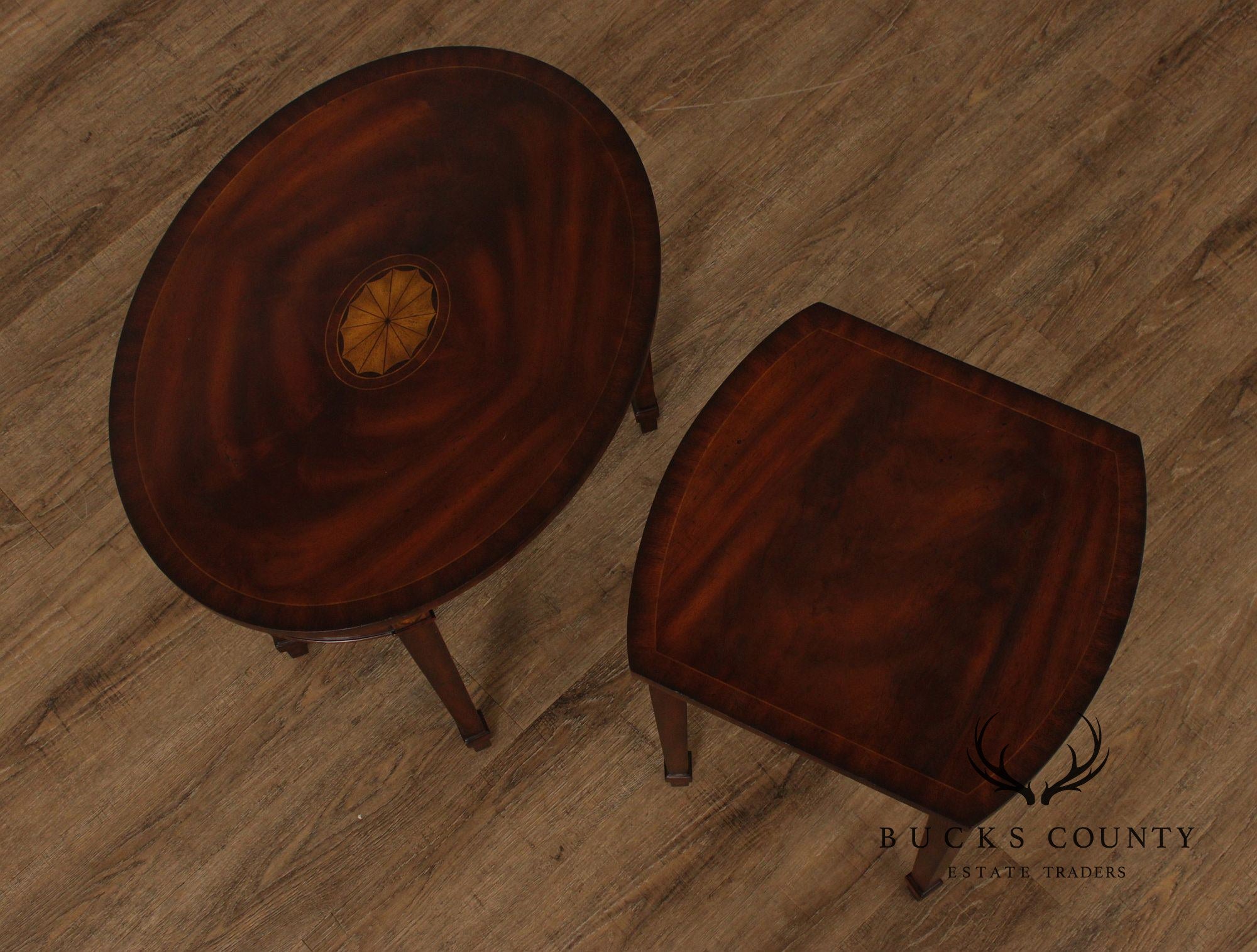 Maitland Smith Federal Style Pair of Mahogany Nesting Tables