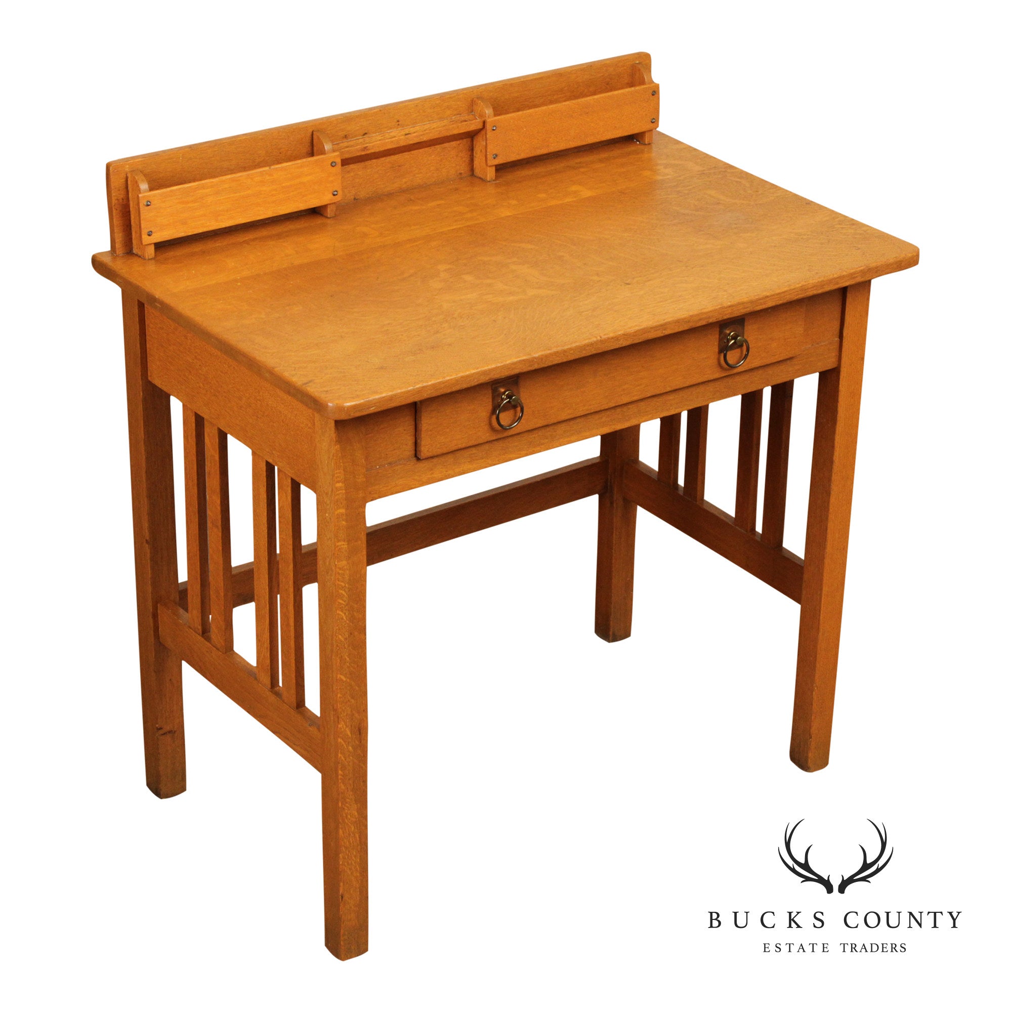 Stickley Brothers Antique Mission Oak Postcard Writing Desk