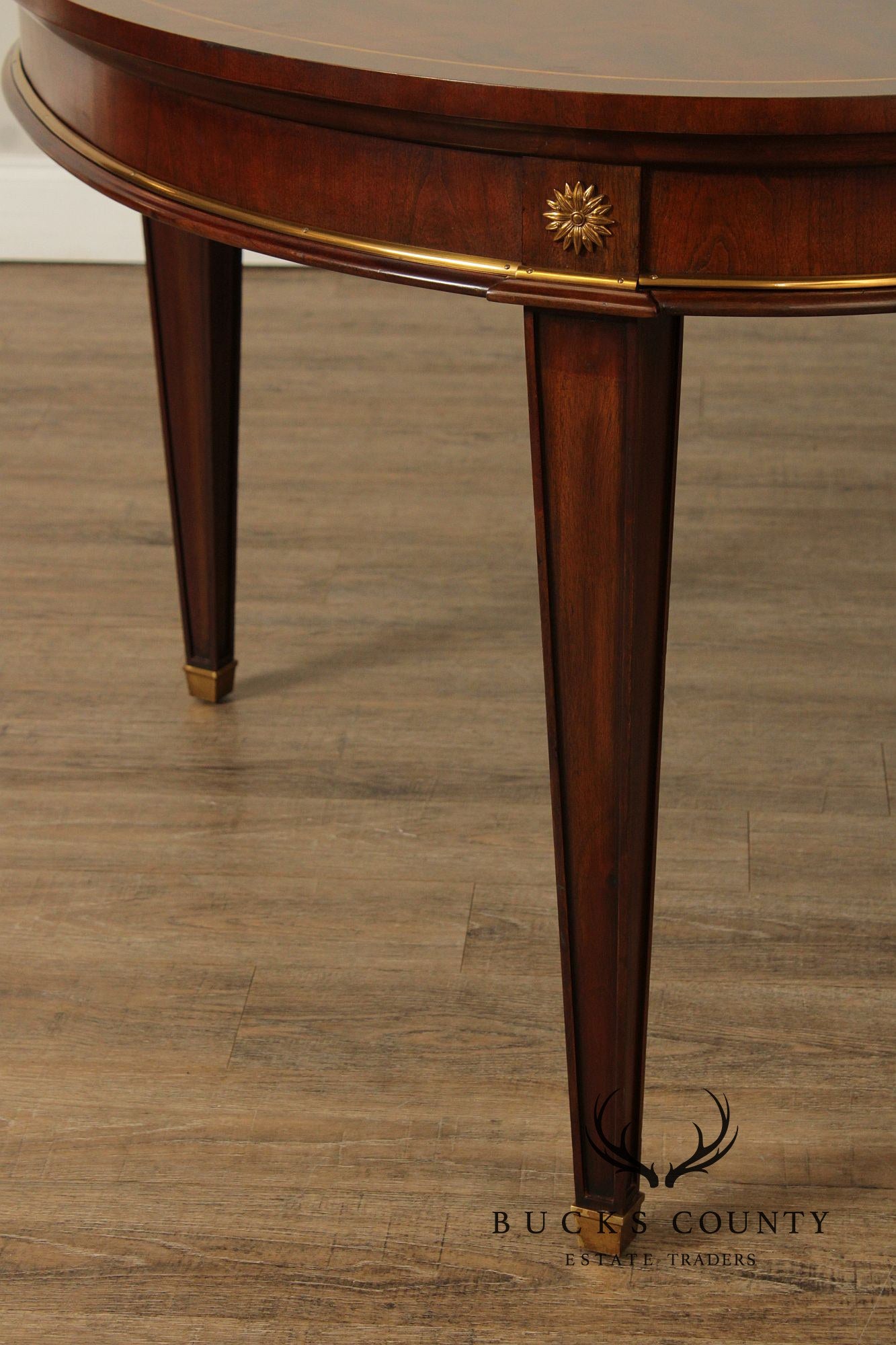 Maitland Smith Empire Style Oval Top Mahogany Expandable Dining Table