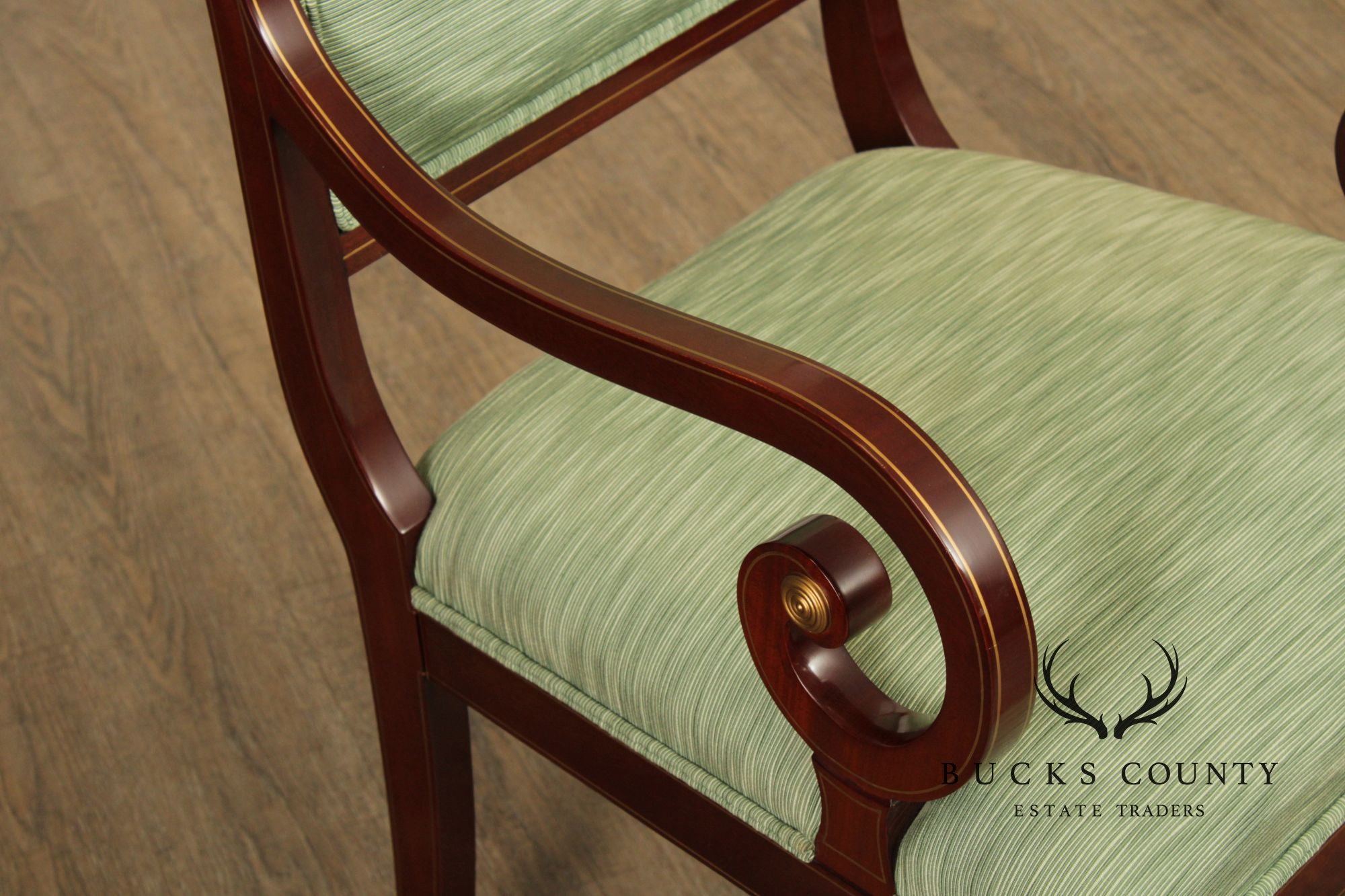Kindel Empire Style Set of Eight Mahogany Dining Chairs