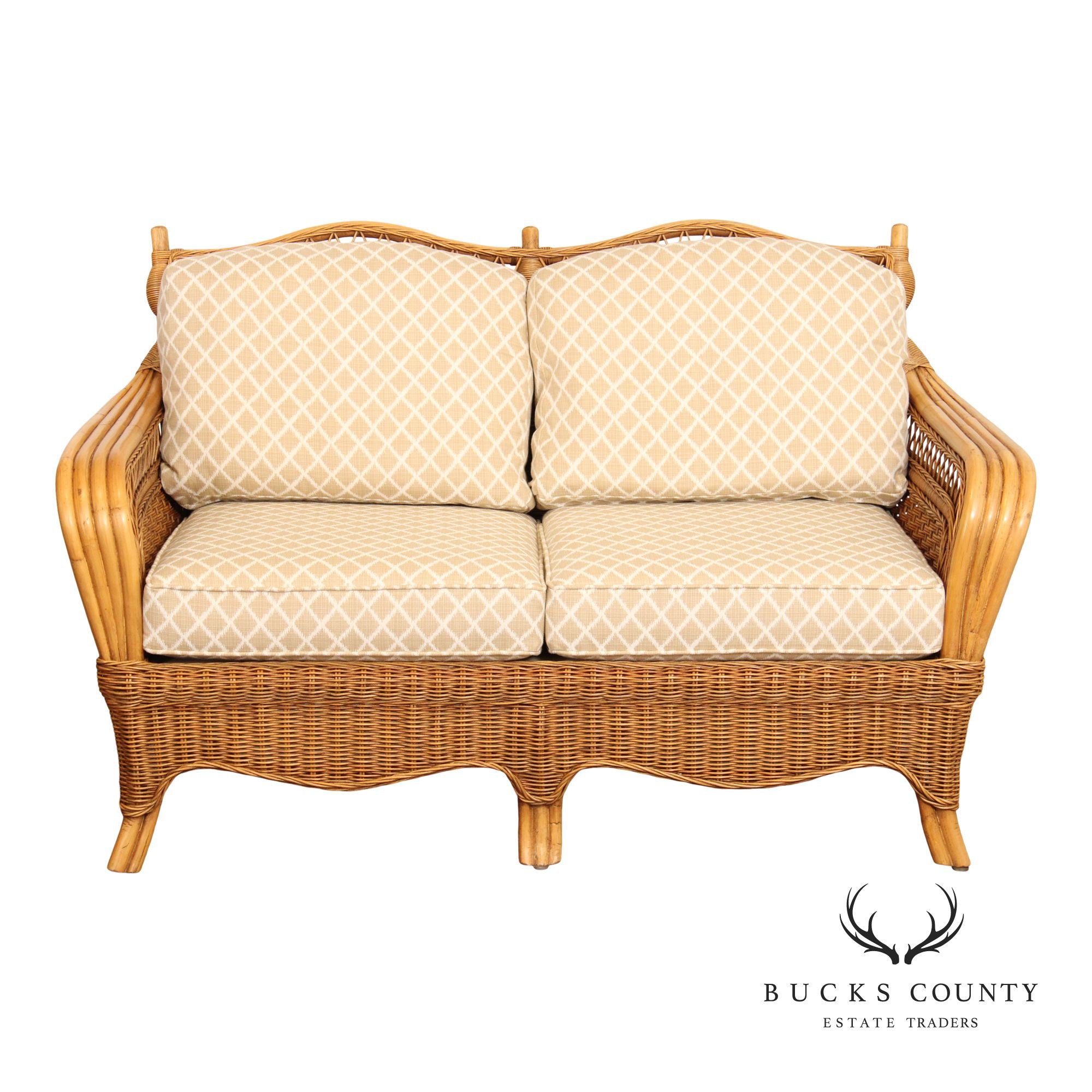 Braxton Culler Rattan and Wicker Loveseat