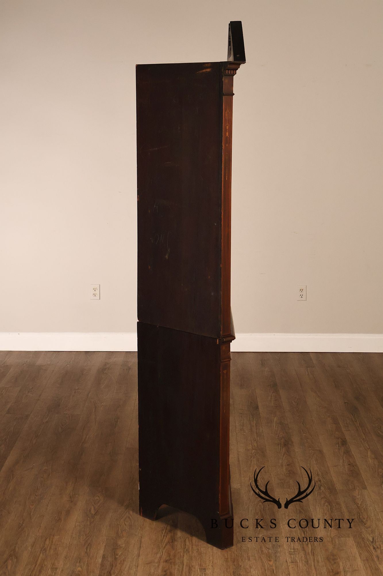 Antique Edwardian Inlaid Mahogany Corner Cabinet