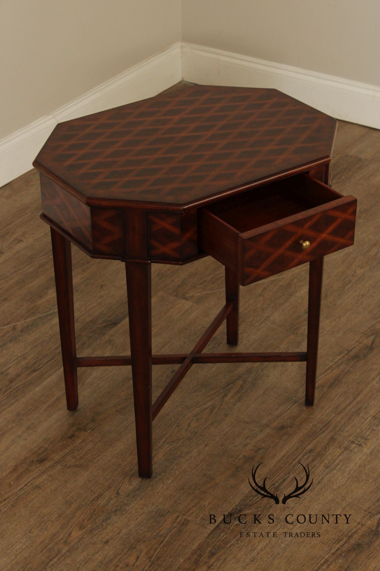 Maitland Smith One-Drawer Parquetry Side Table