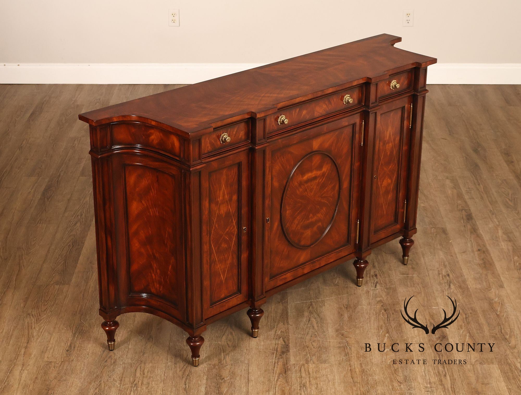 Theodore Alexander Mahogany Concave Side Cabinet