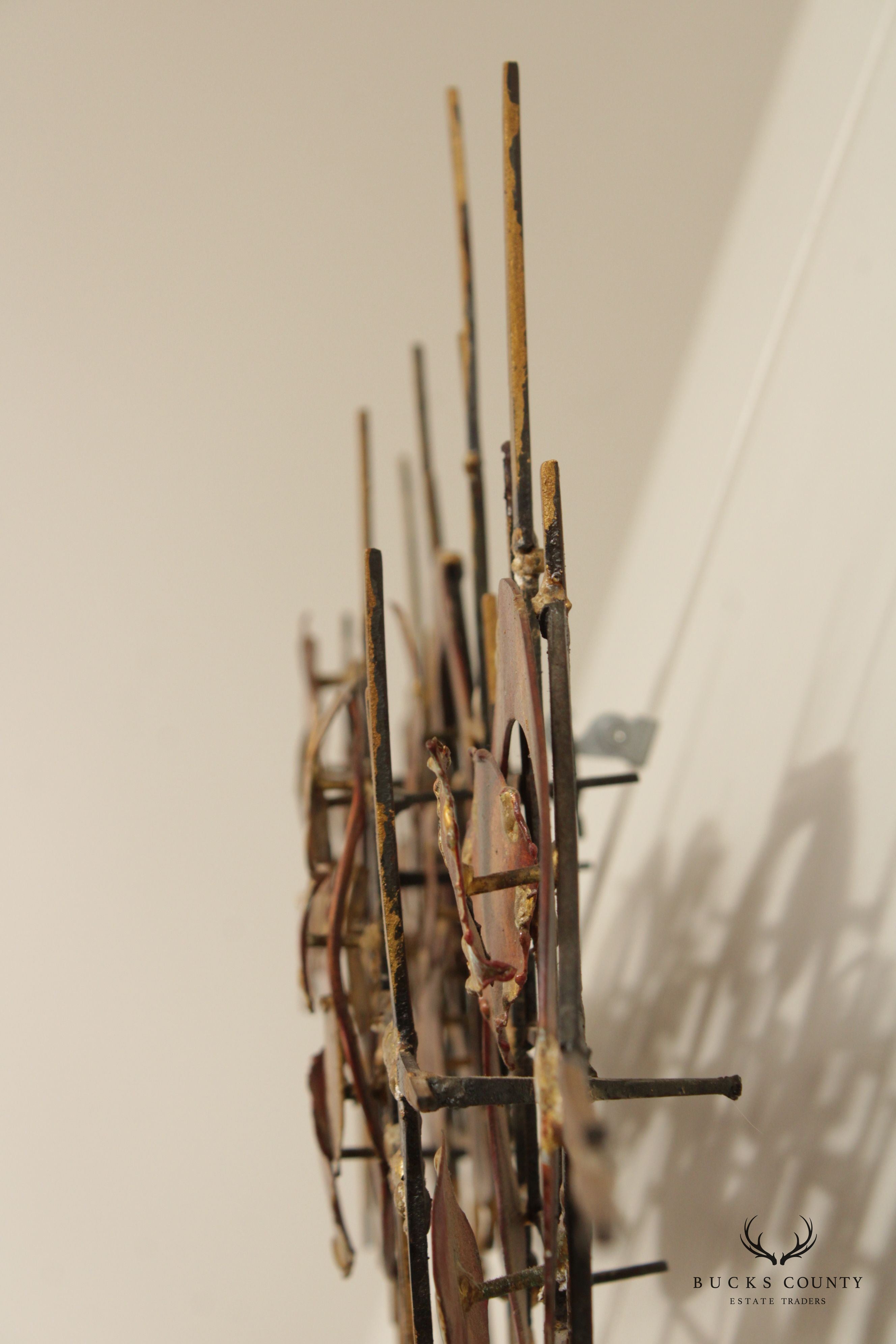 Mid Century Modern Brutalist Metal Wall Sculpture