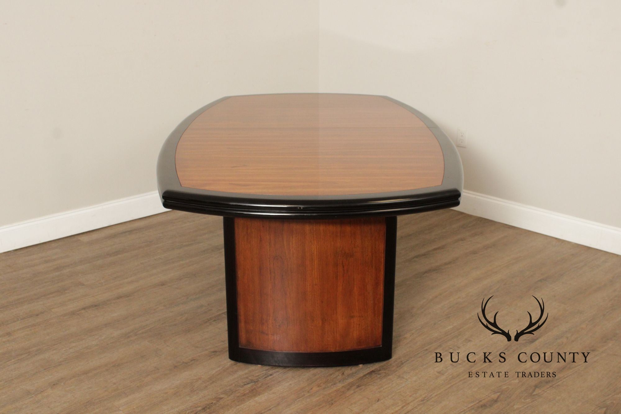 Century Furniture Expandable Modern Two Toned Ebonized Dining Table